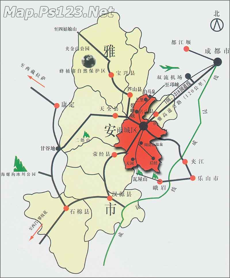 四川雅安雨城区地图四川雅安地图全图四川雅安图片