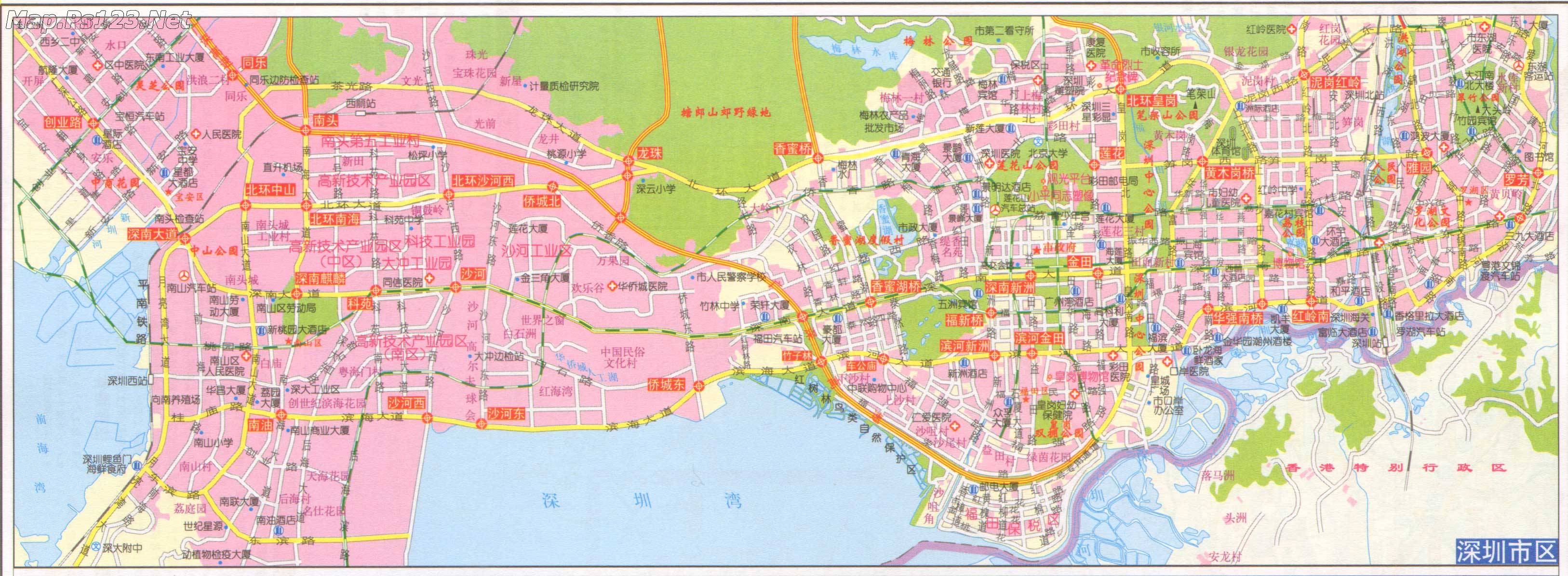 深圳市区地图全图_深圳市地图查询图片