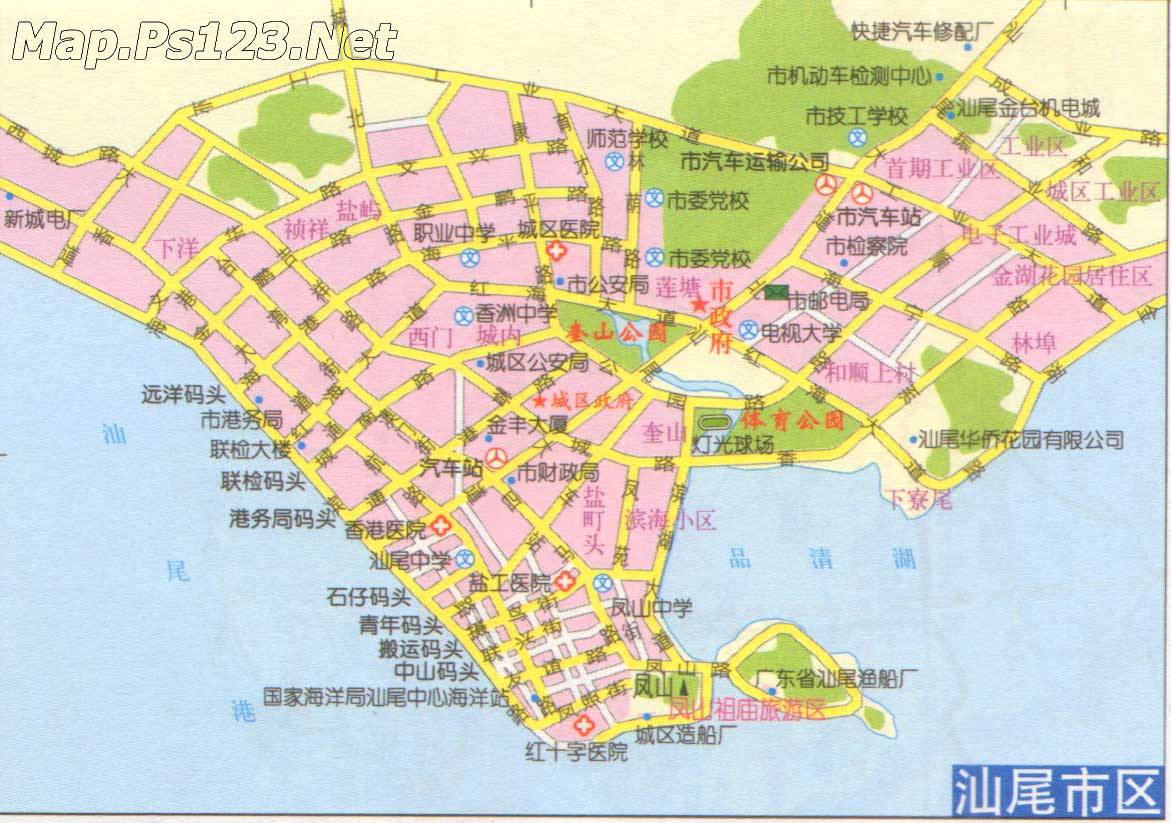 地图 广东 汕尾市  汕尾市区地图全图  分类: 汕尾市 交通地图
