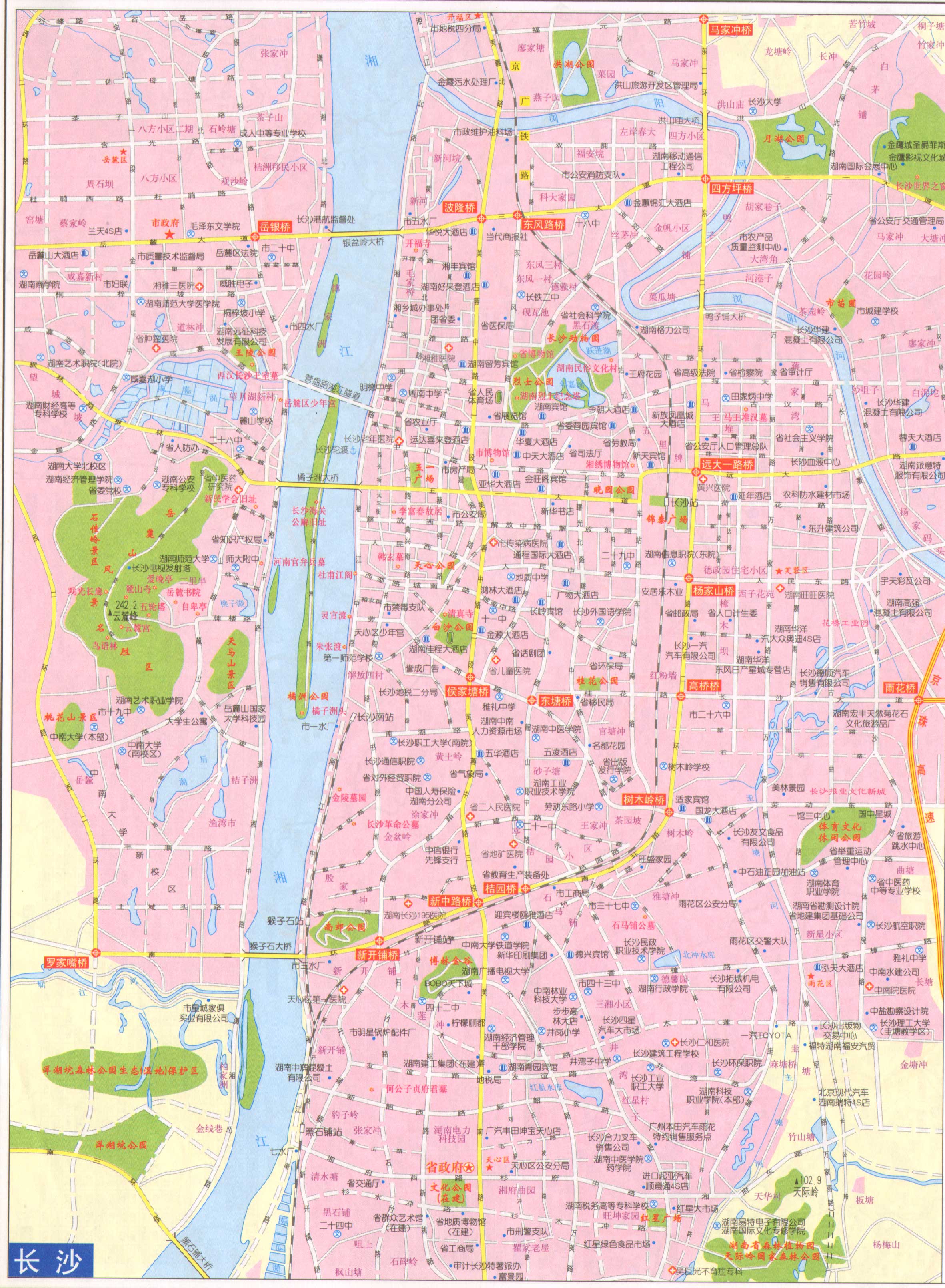 中国地图 湖南 长沙市 >> 长沙市区地图      图片