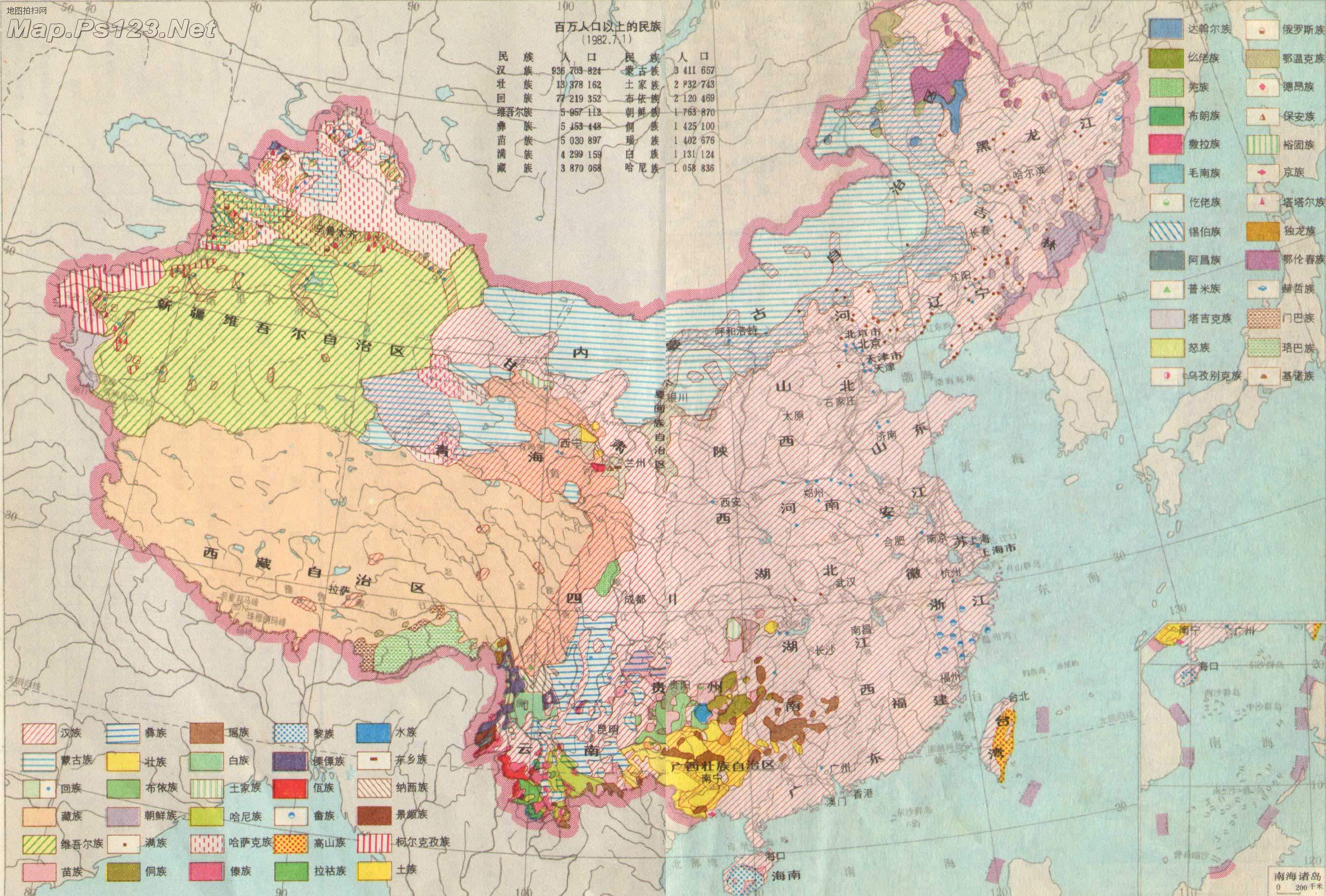 中国民族分布地图_中国地图查询图片