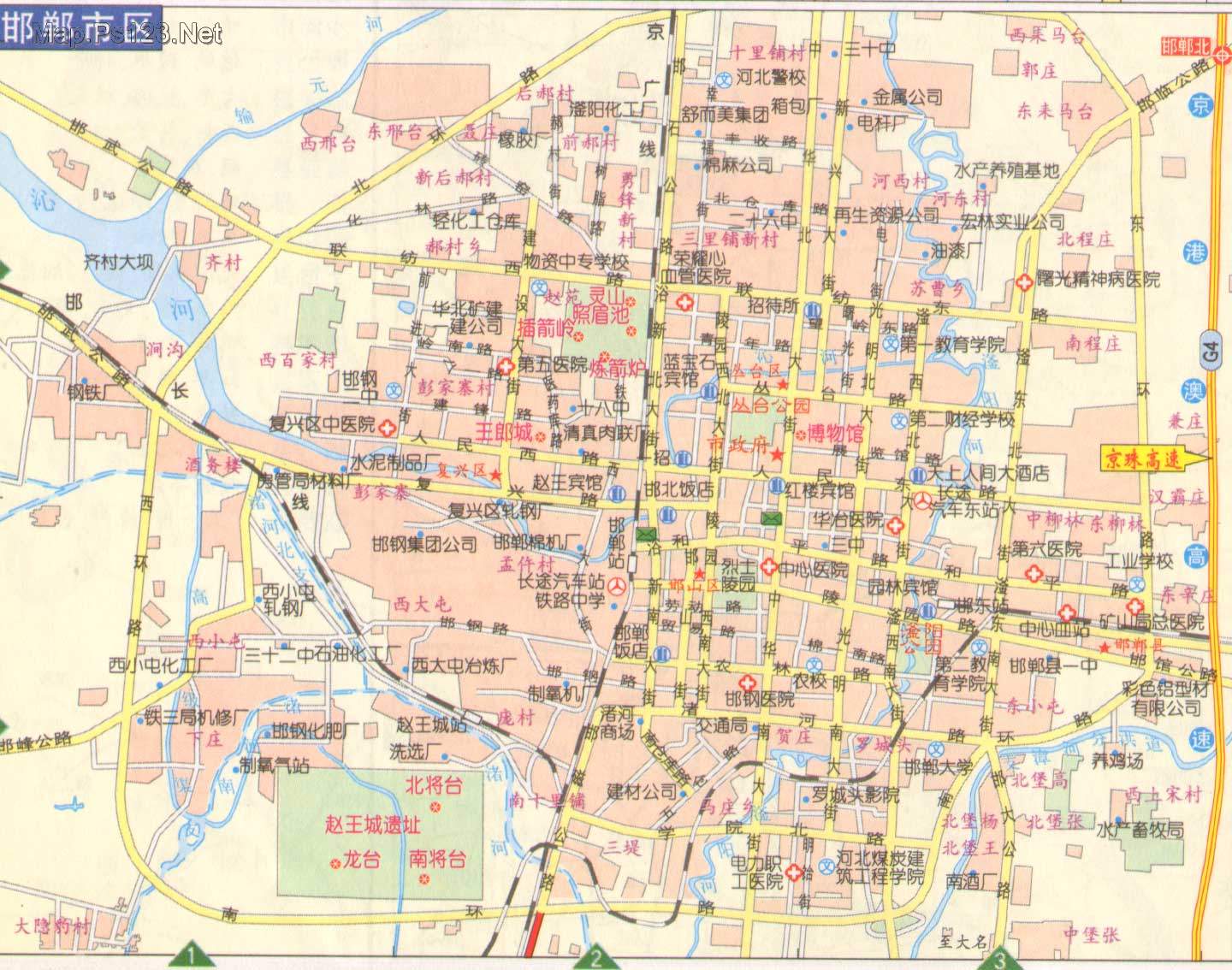 中国地图 河北 邯郸市 >> 邯郸市区地图                       分类图片