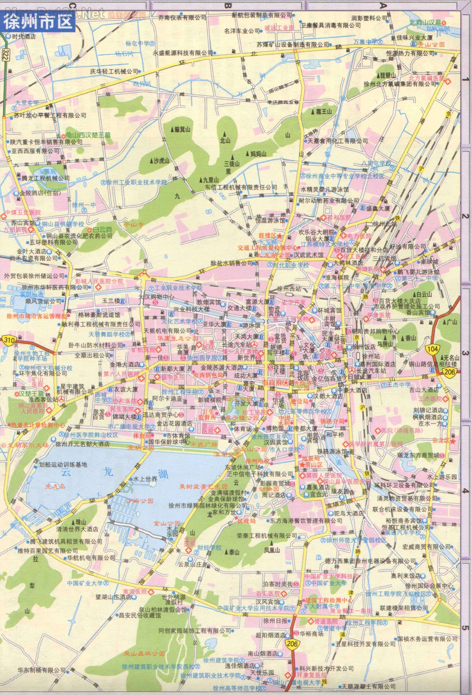 中国地图 江苏 徐州市 >> 徐州市区地图      &图片