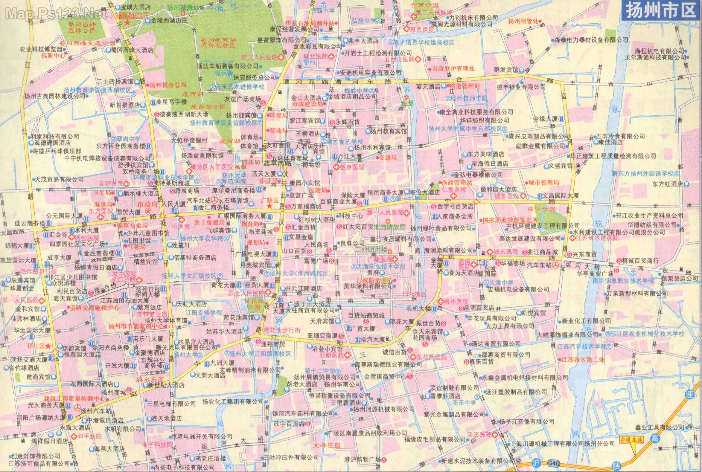 扬州市区地图_扬州市地图查询图片