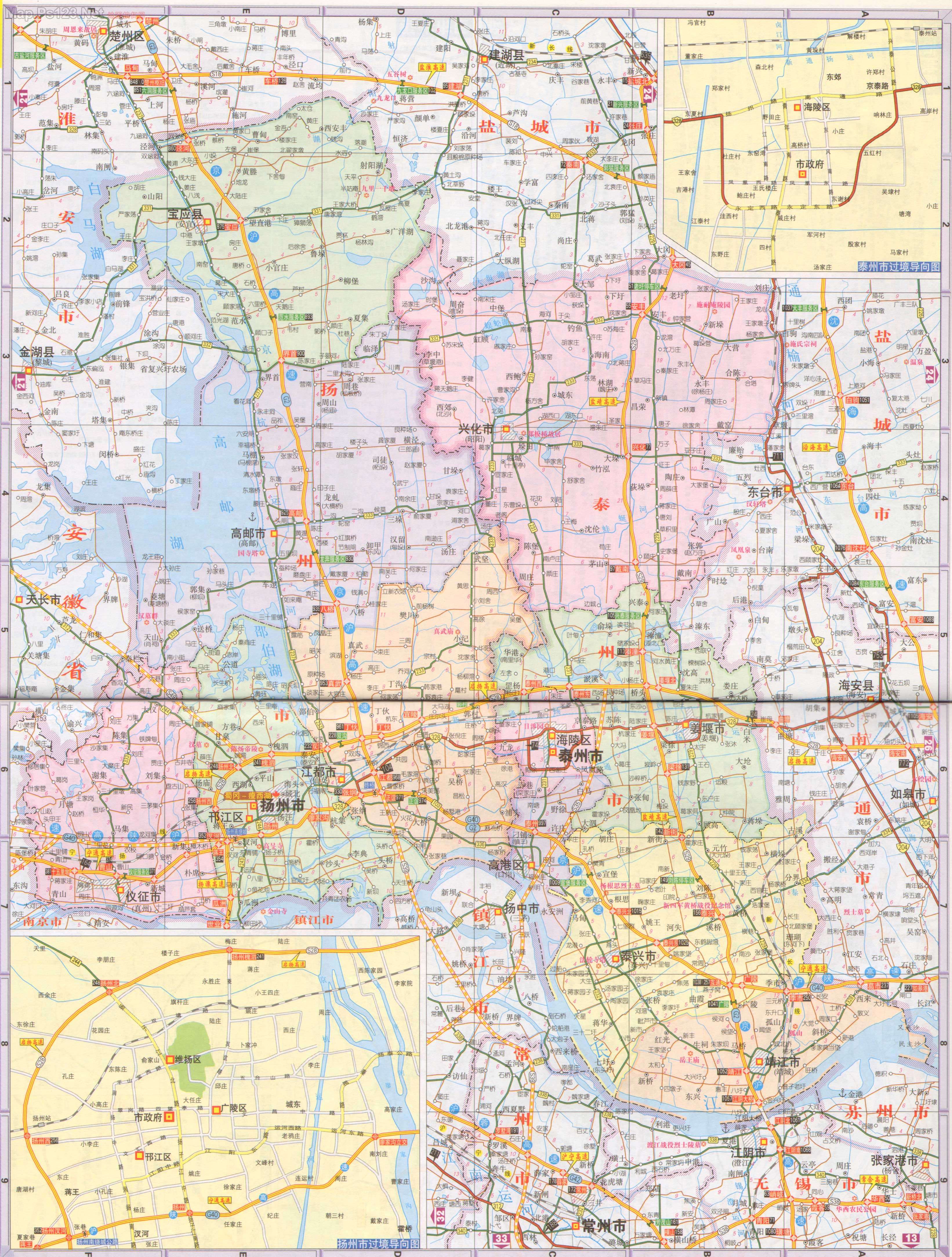 扬州市交通地图