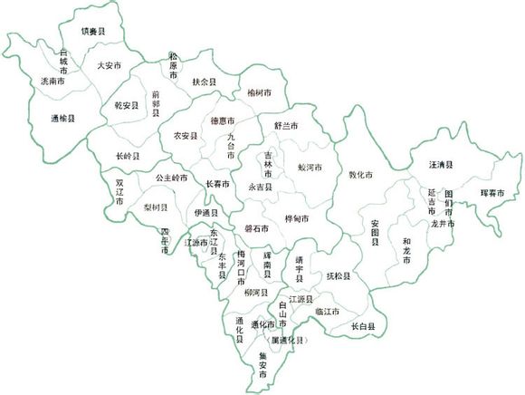 吉林省县级分界图_吉林地图查询
