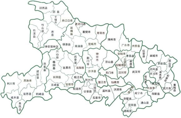中国地图 湖北 >> 湖北省县级分界图  分类: 湖北 县级分界图  更新图片