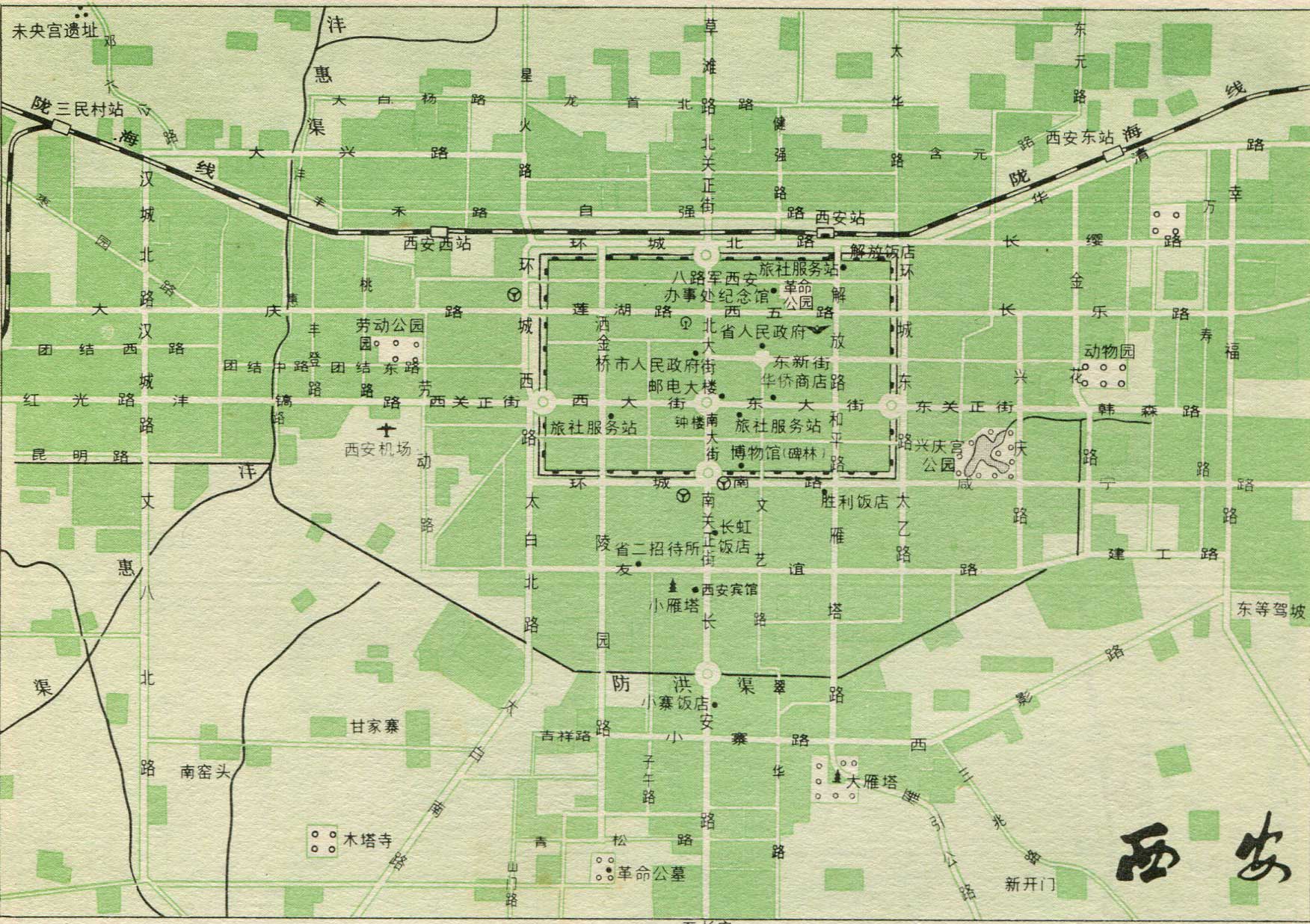 西安市铁路线路图_西安市地图查询