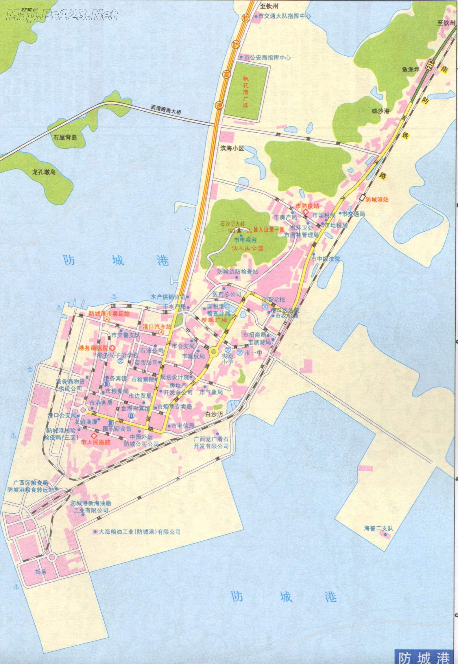 中国地图 广西 防城港图片