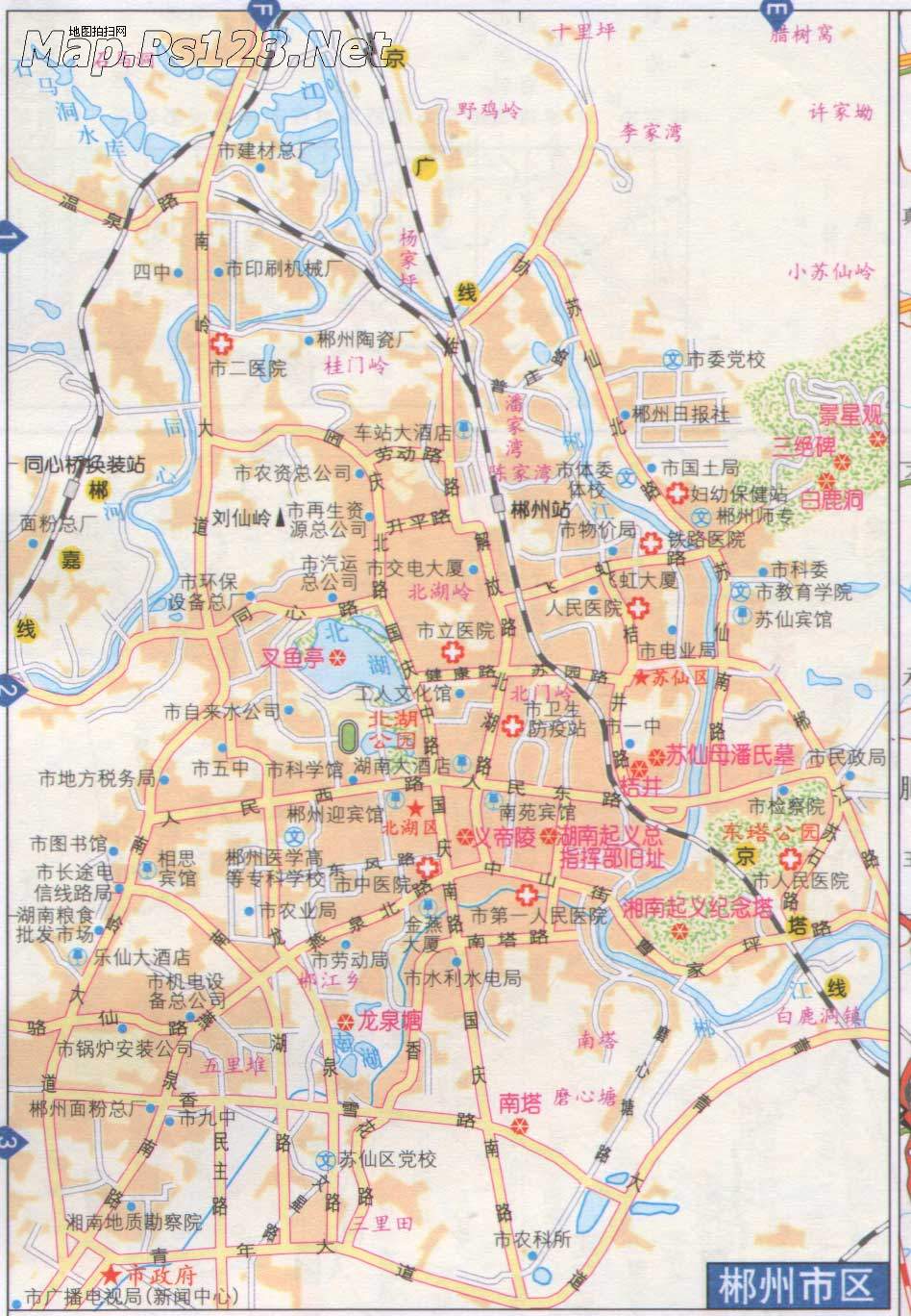 中国地图 湖南 郴州市 >> 郴州市区地图      图片