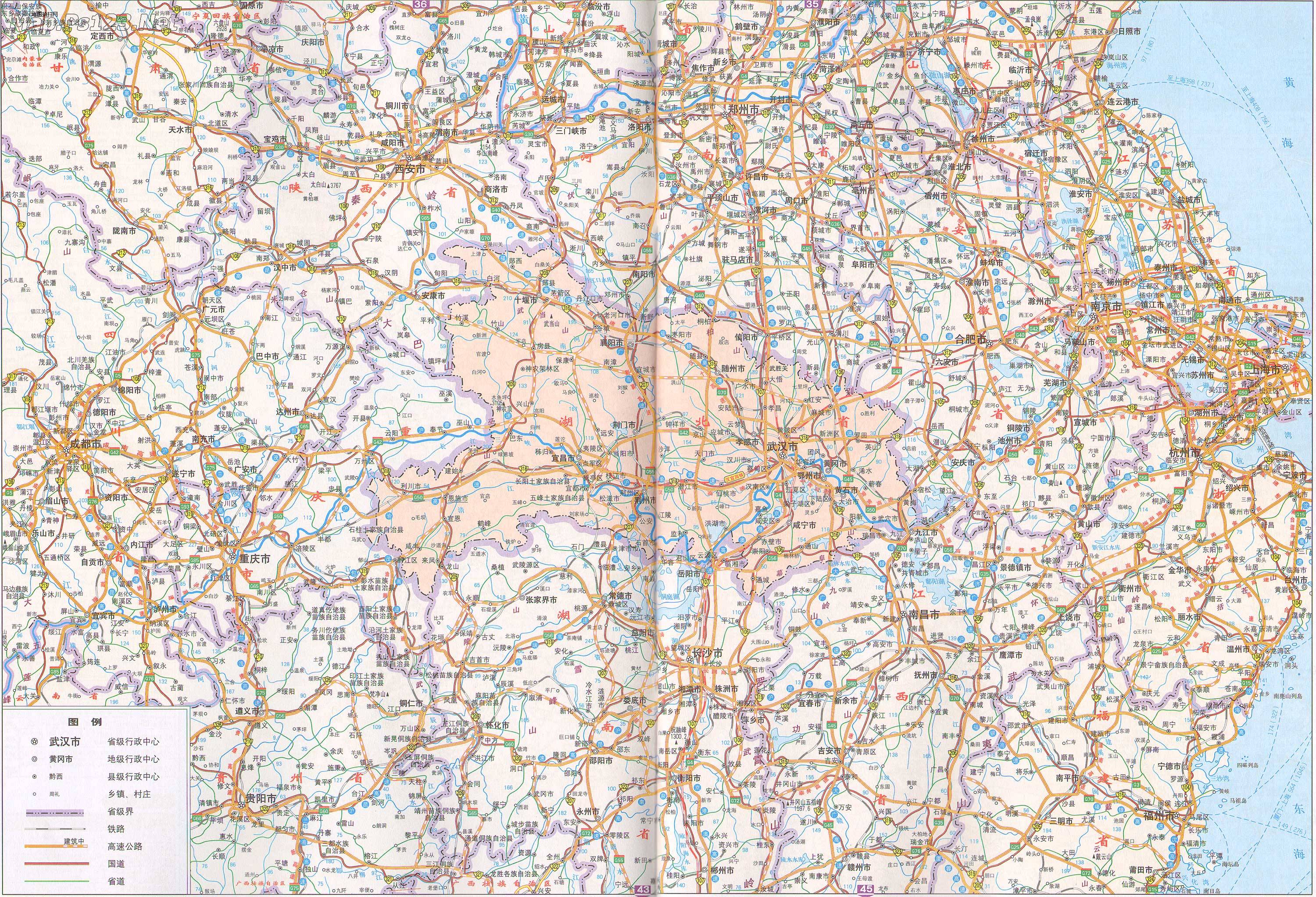 湖北周边地区交通地图图片
