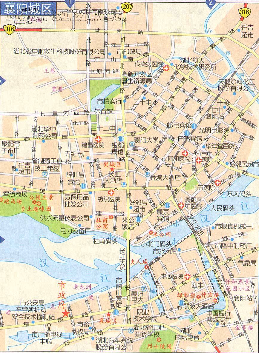 地图 湖北 襄阳市  襄阳市区地图  相关: 武汉市  恩施州