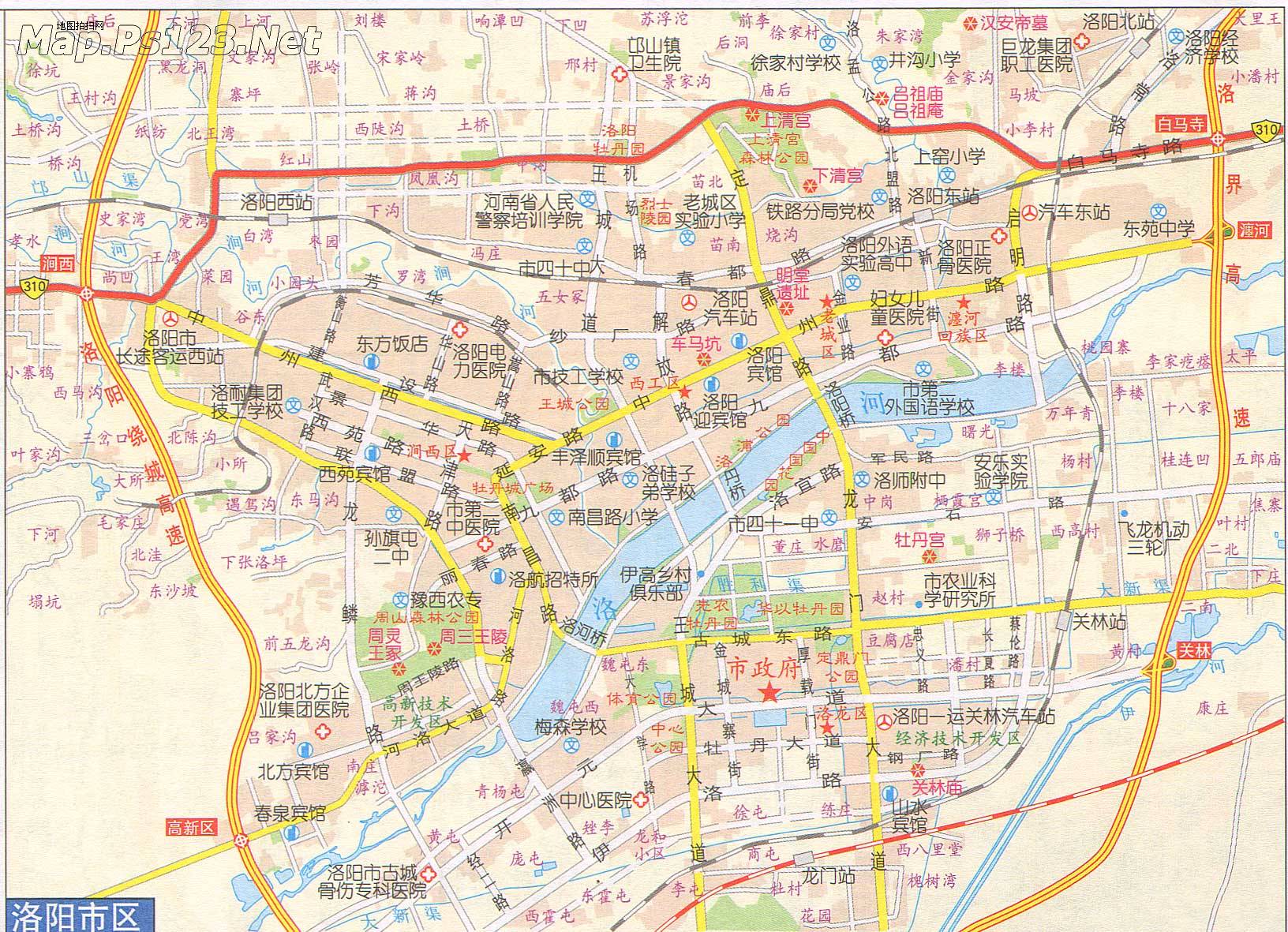 洛阳市 >> 洛阳市区地图  相关链接: 郑州市  三门峡  洛阳市  南阳市图片