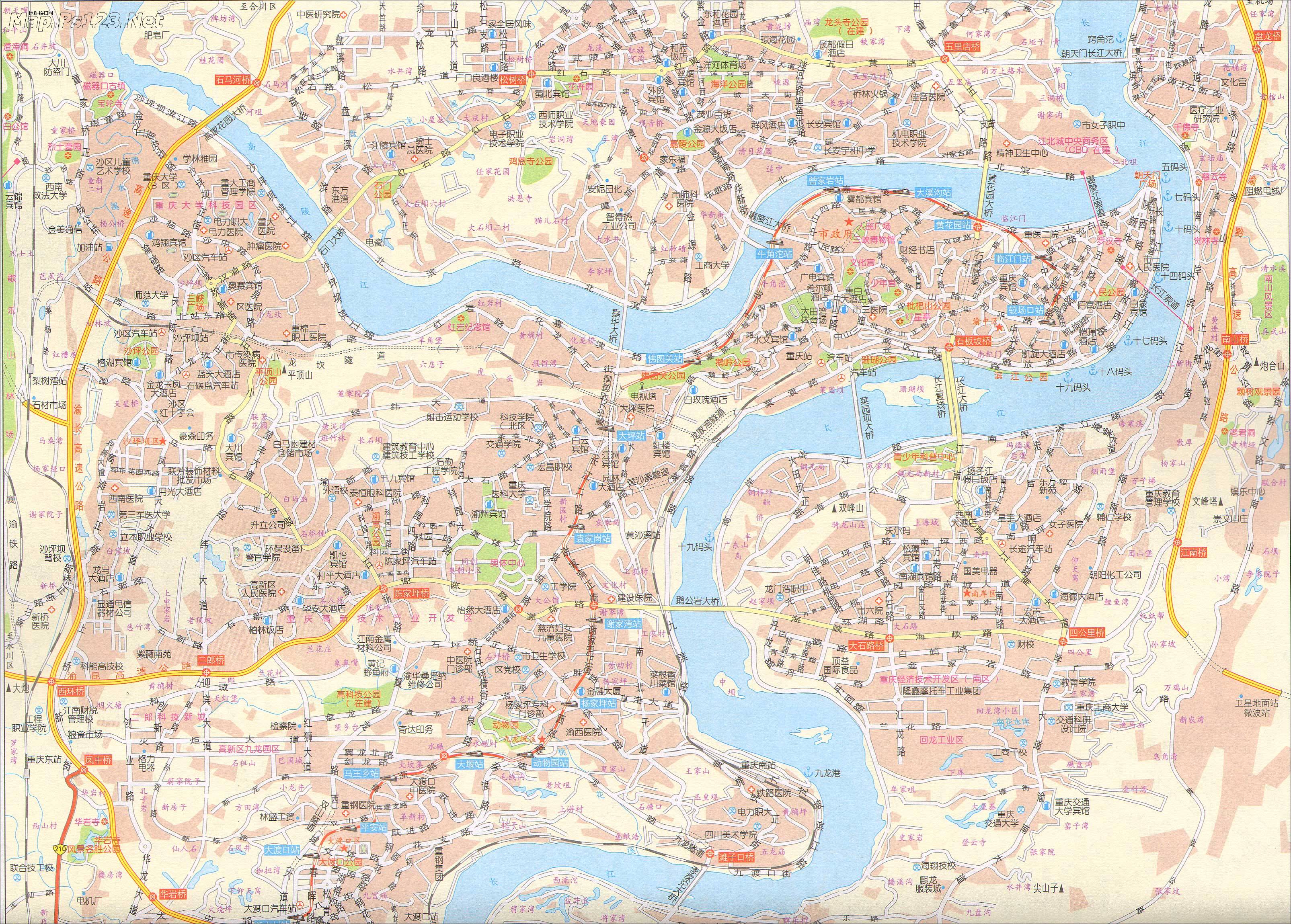 重庆市区地图图片