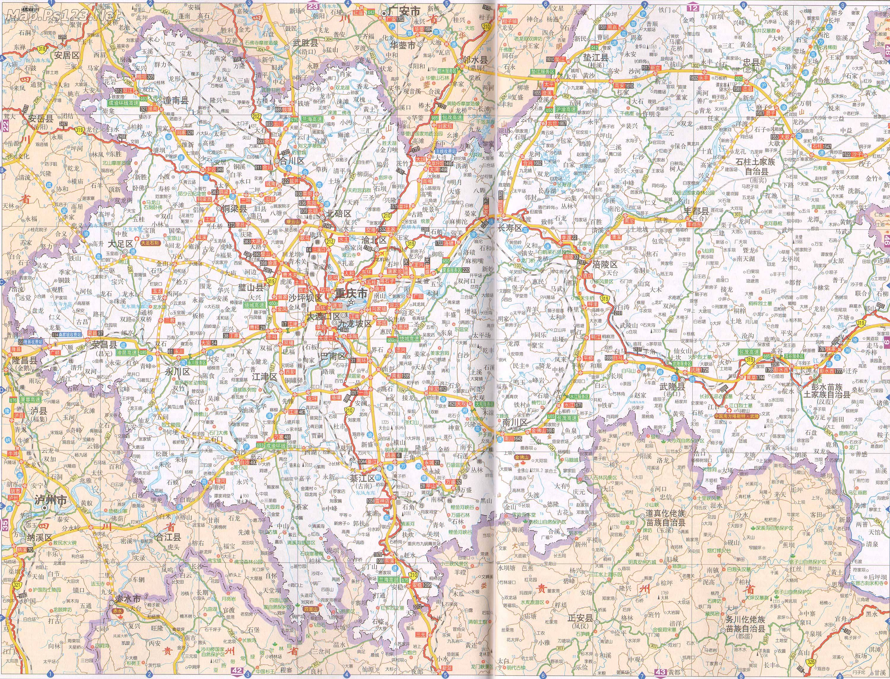 重庆市西部交通地图图片