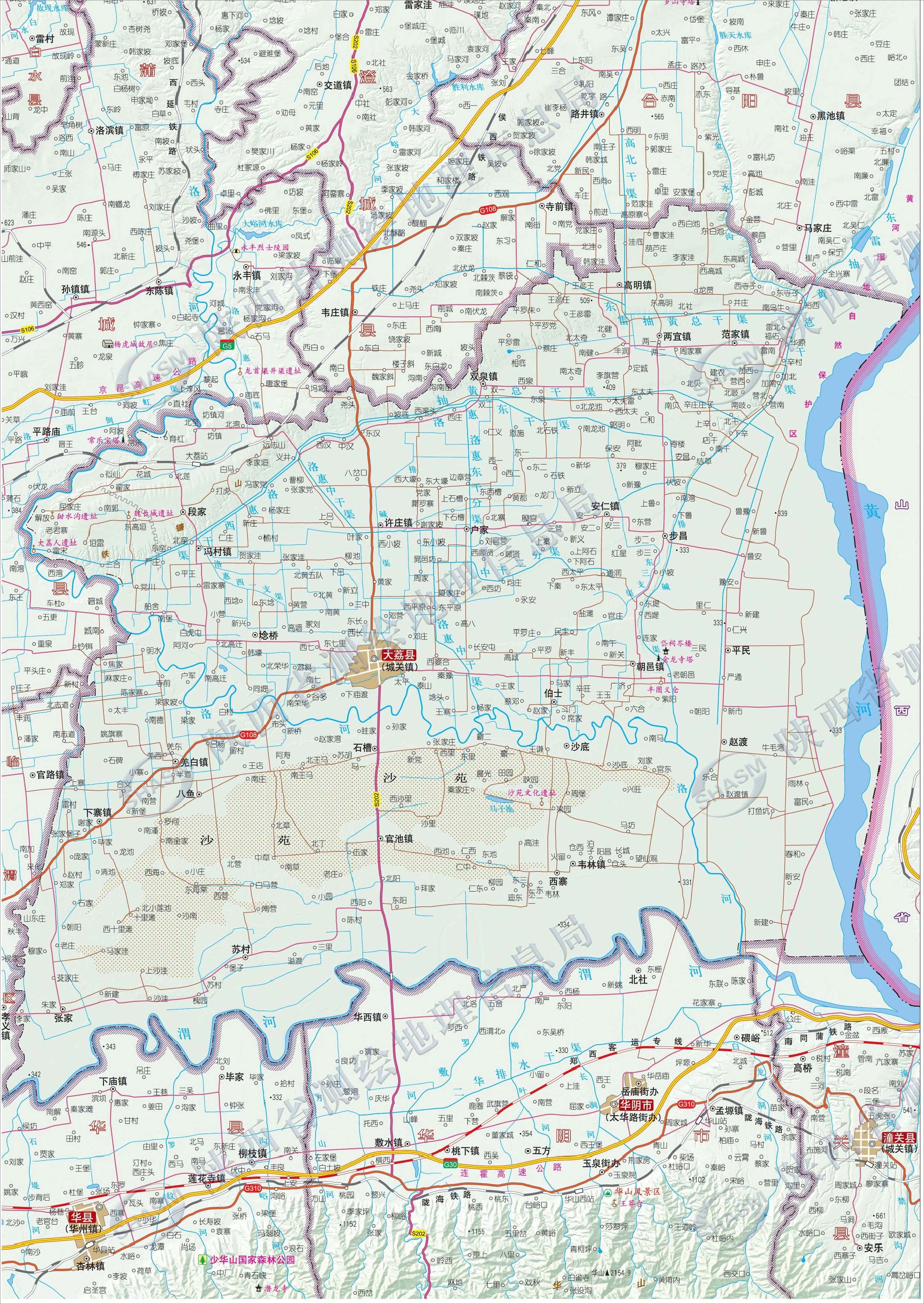 渭南市 大荔县地图图片