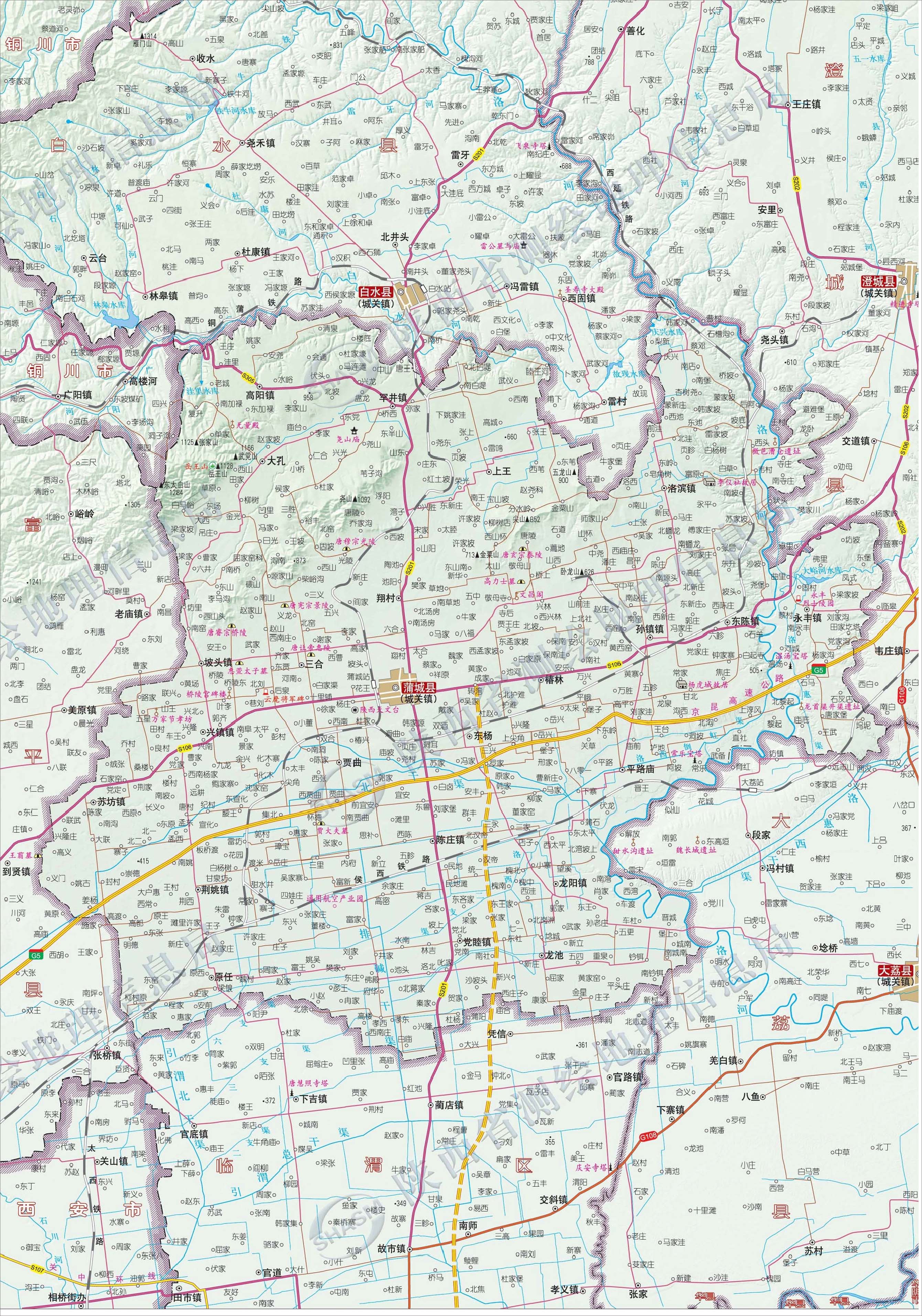 陕西省渭南市地图