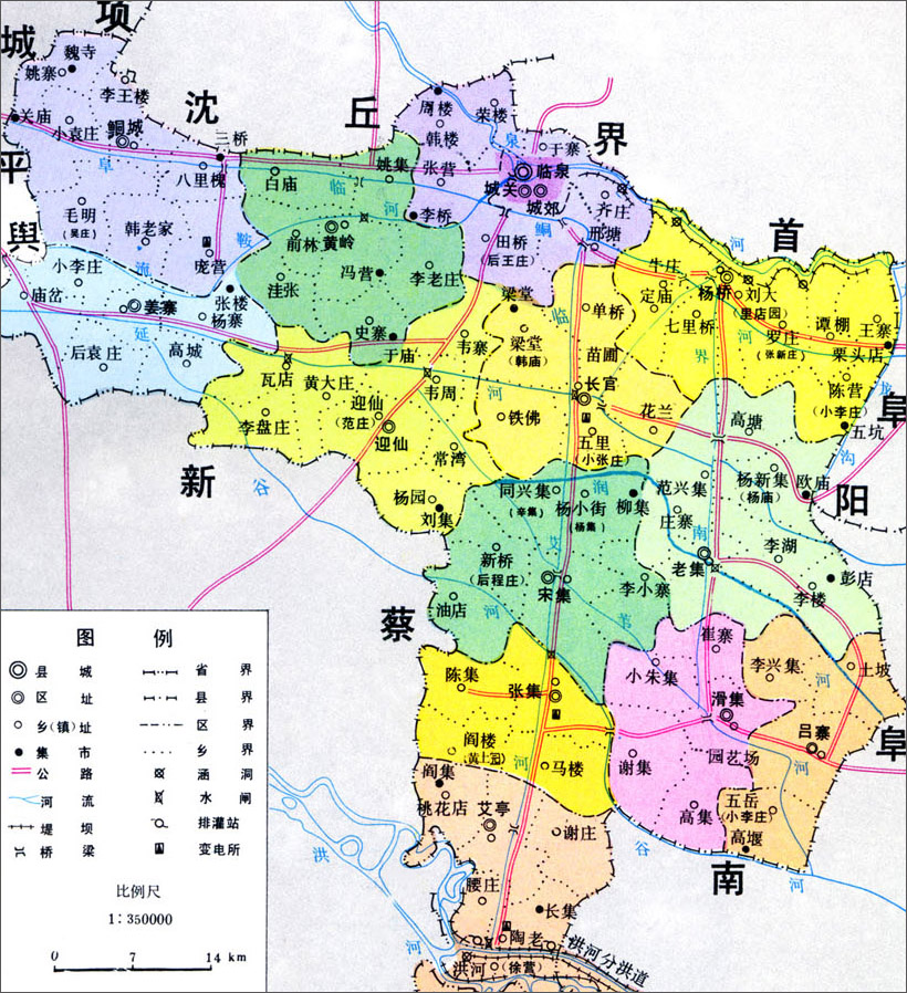 临泉县行政区划图_阜阳市地图查询图片