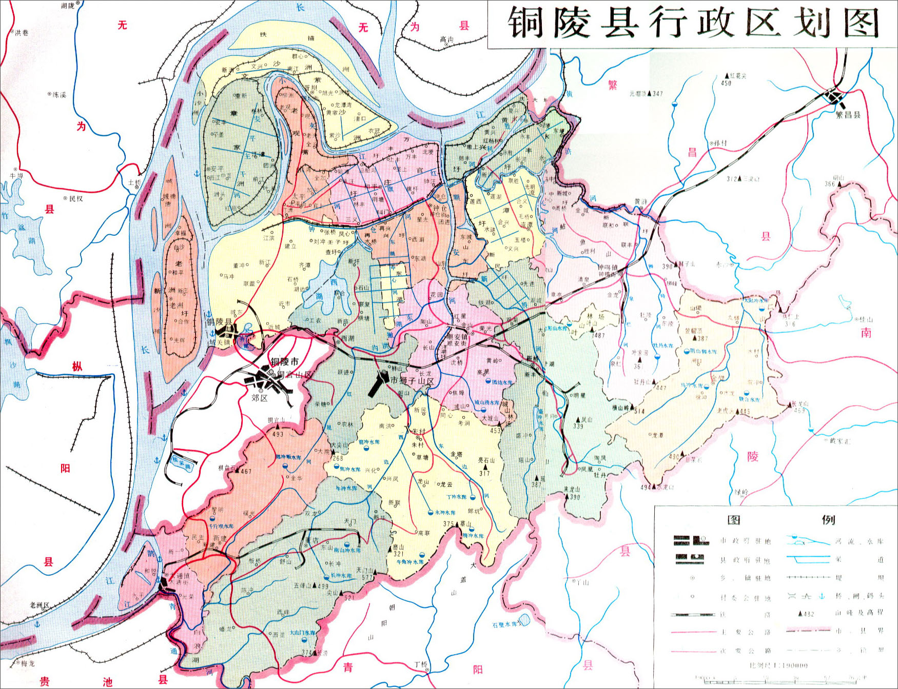铜陵县行政区划图_铜陵市地图查询图片