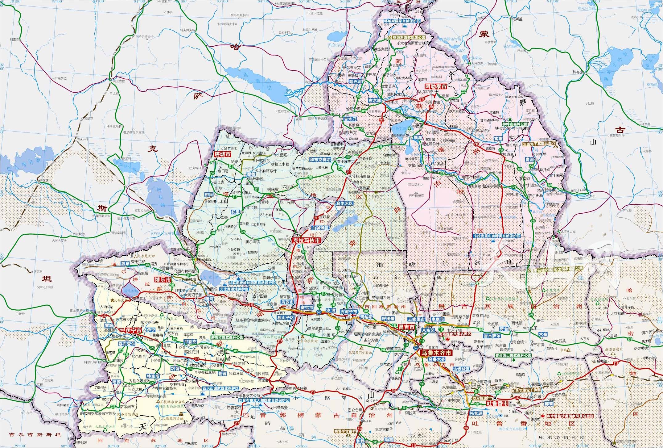 新疆伊犁州直辖县市地图_新疆旅游地图_新疆旅行网