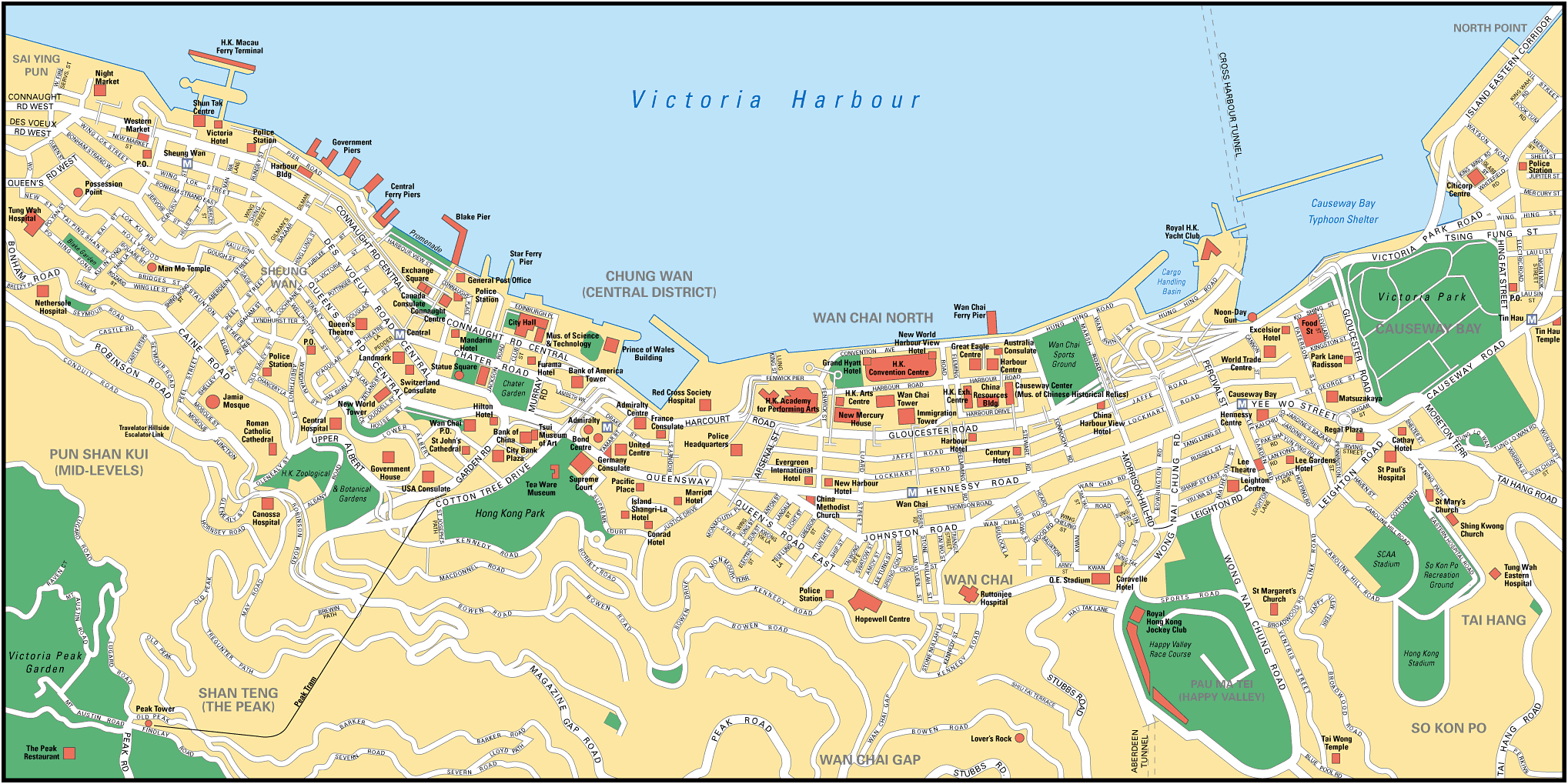 香港地图英文版图片
