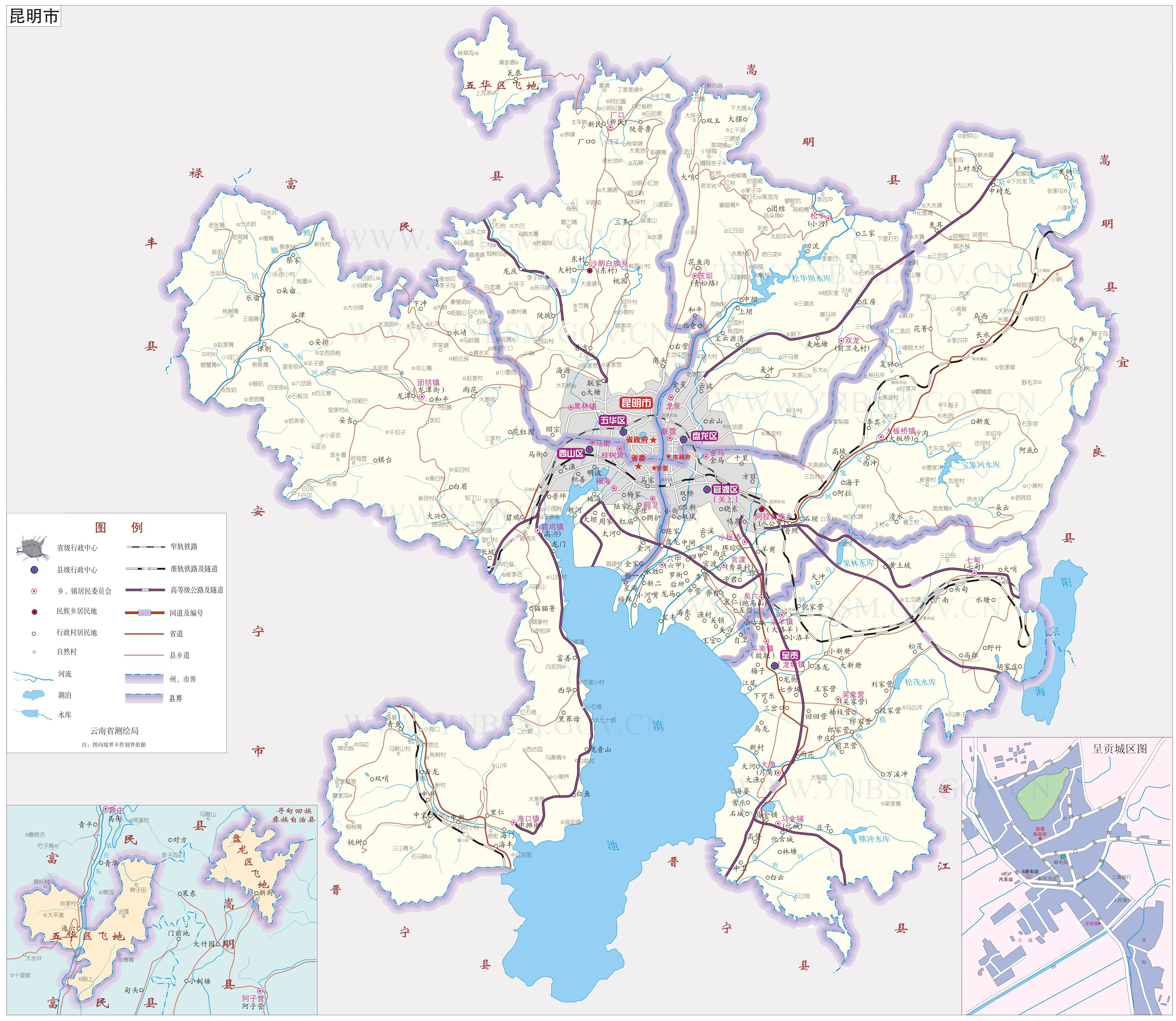 呈贡县地图