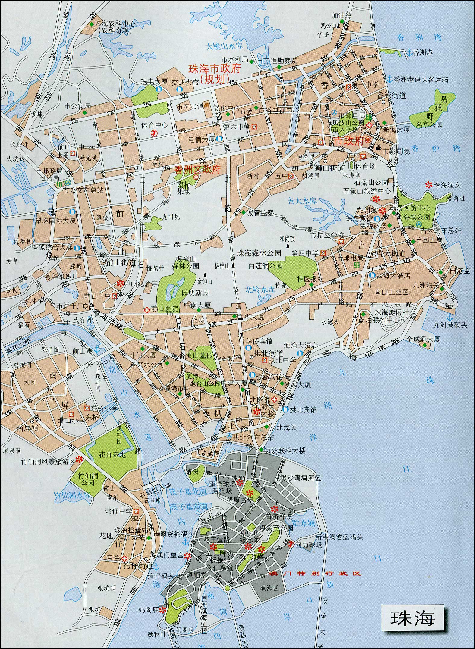 珠海市城区地图_珠海市地图查询图片