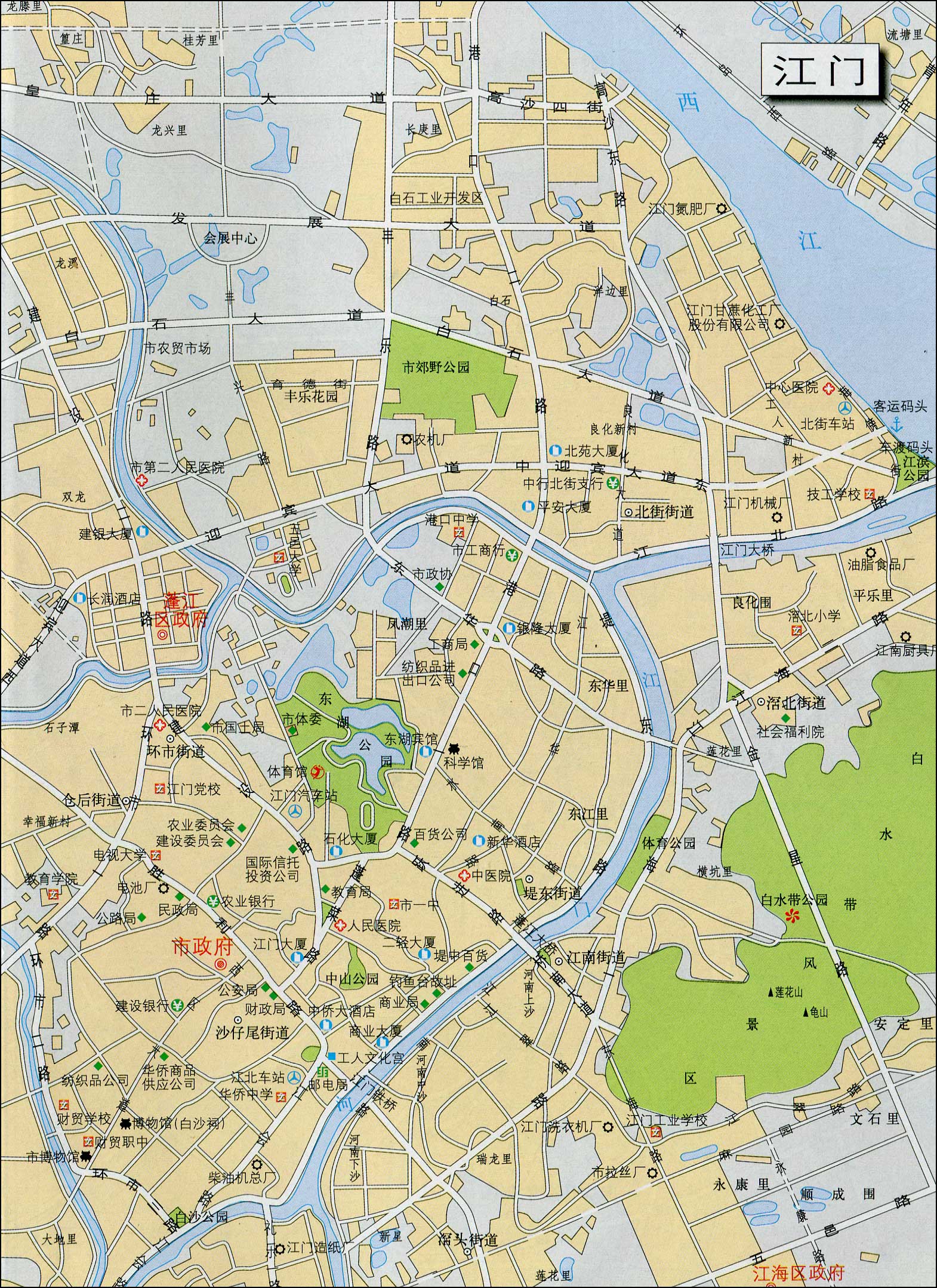 广东省江门市,是地级市,下面一个有三区四市(蓬江区,江海区,新会区,恩图片