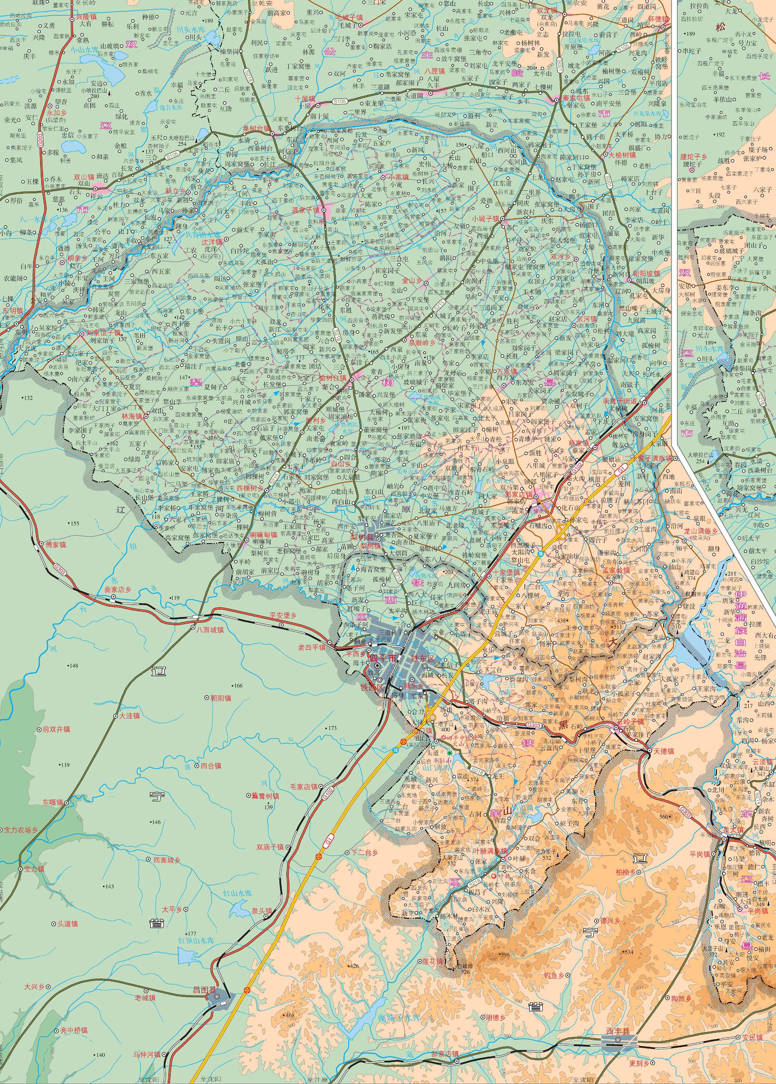 白山市  松原市  白城市  延边州 上一幅地图: 伊通县地图 城区图图片