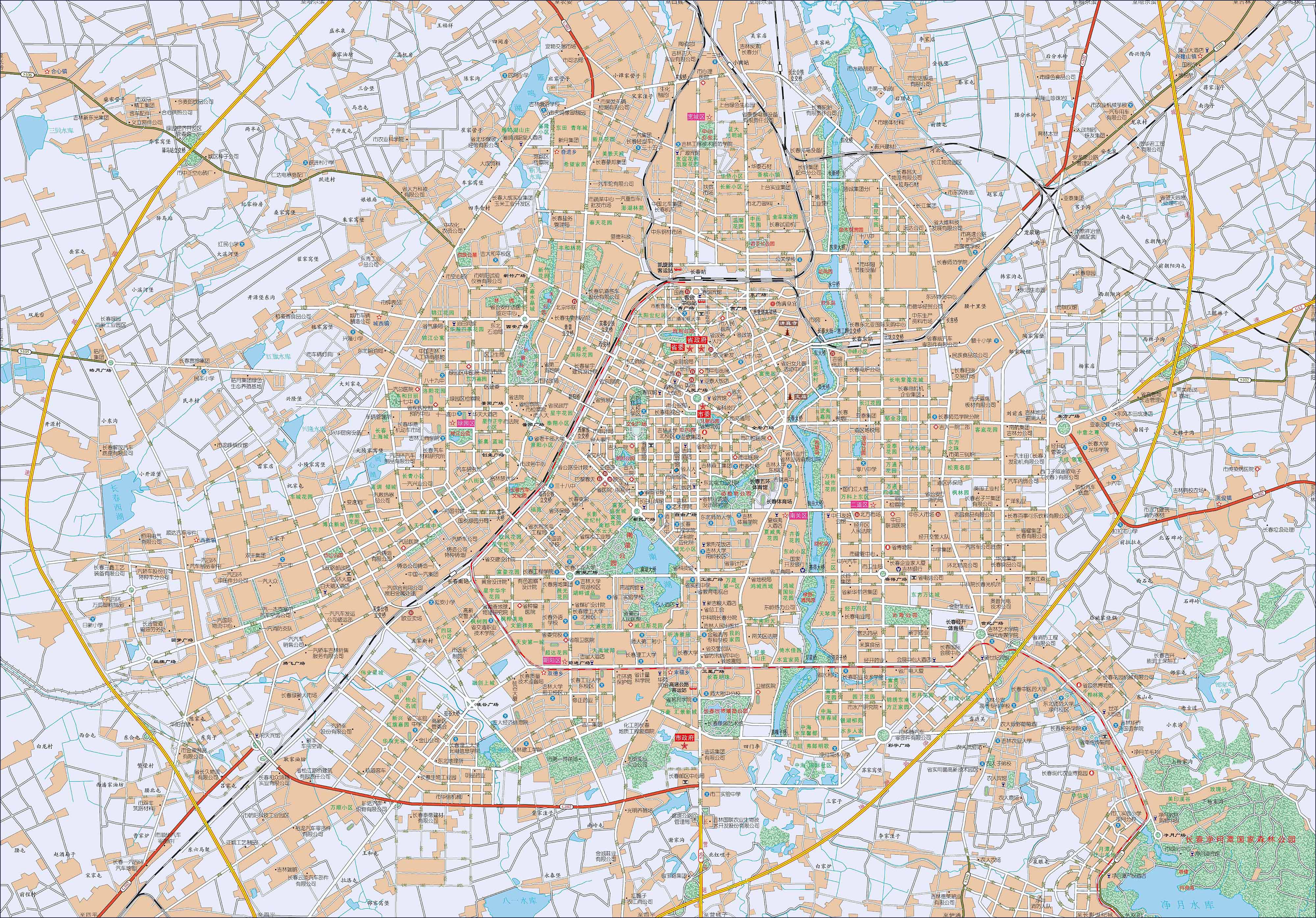 长春市城区地图