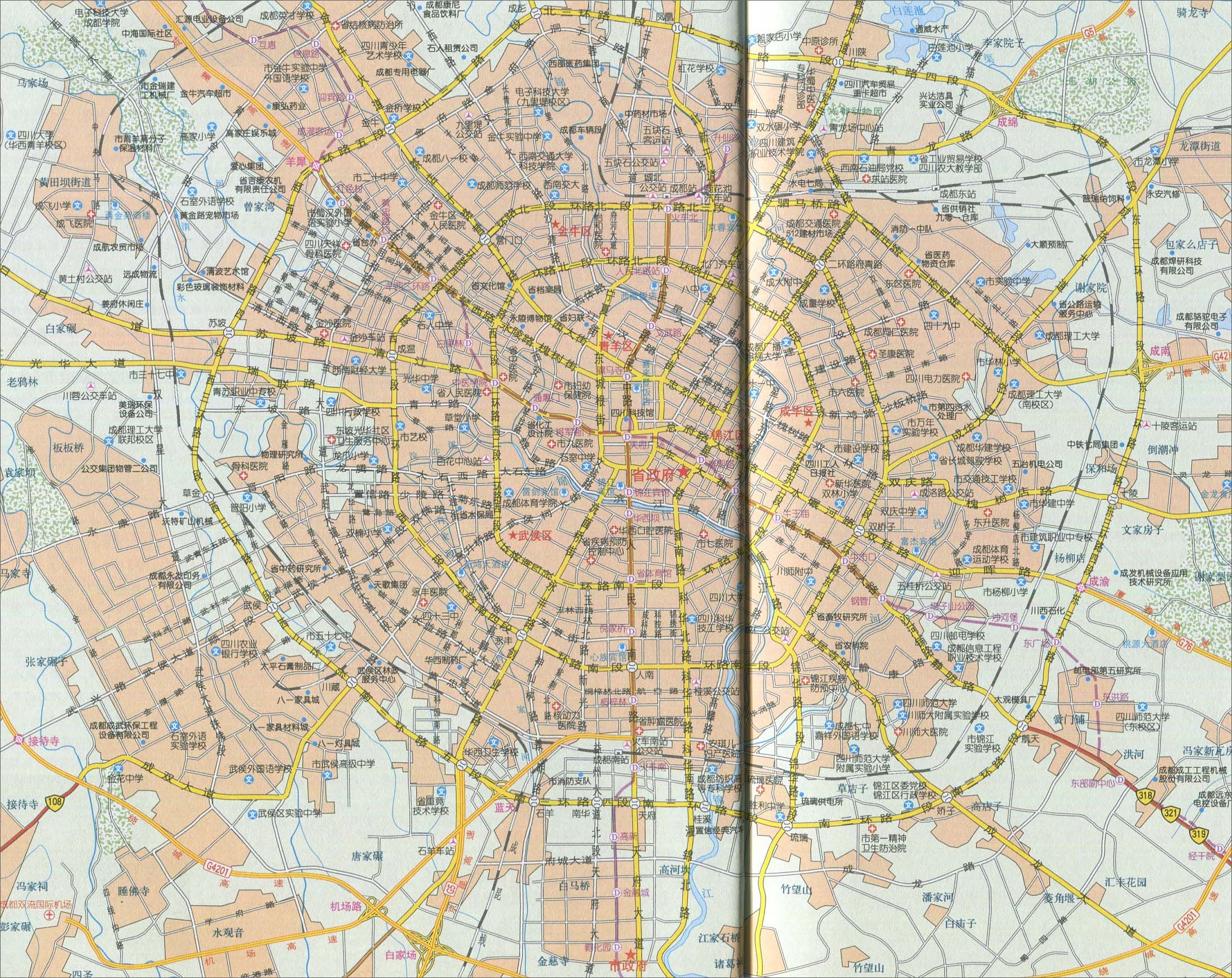 成都城区地图_成都市地图查询图片