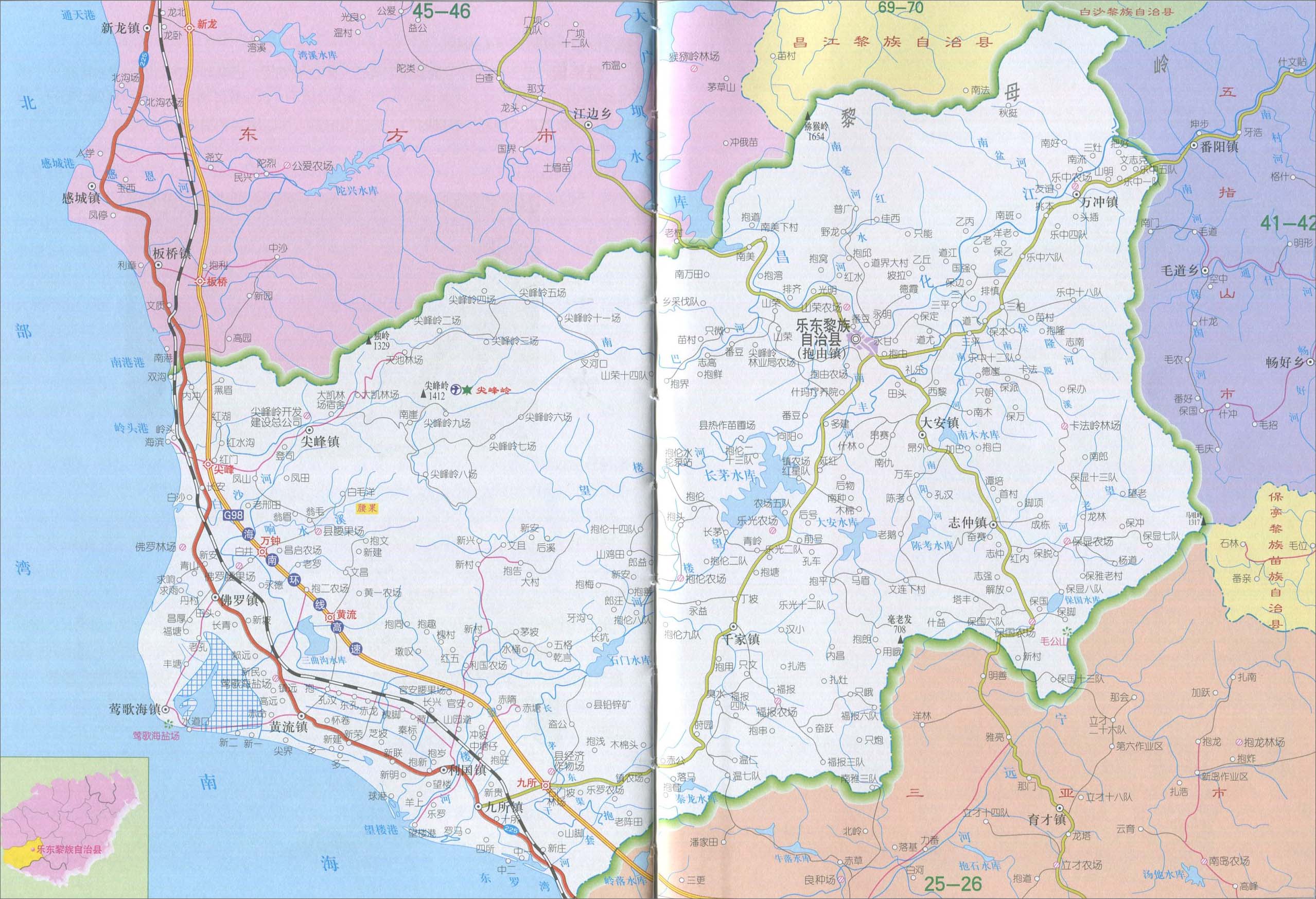 乐东黎族自治县地图