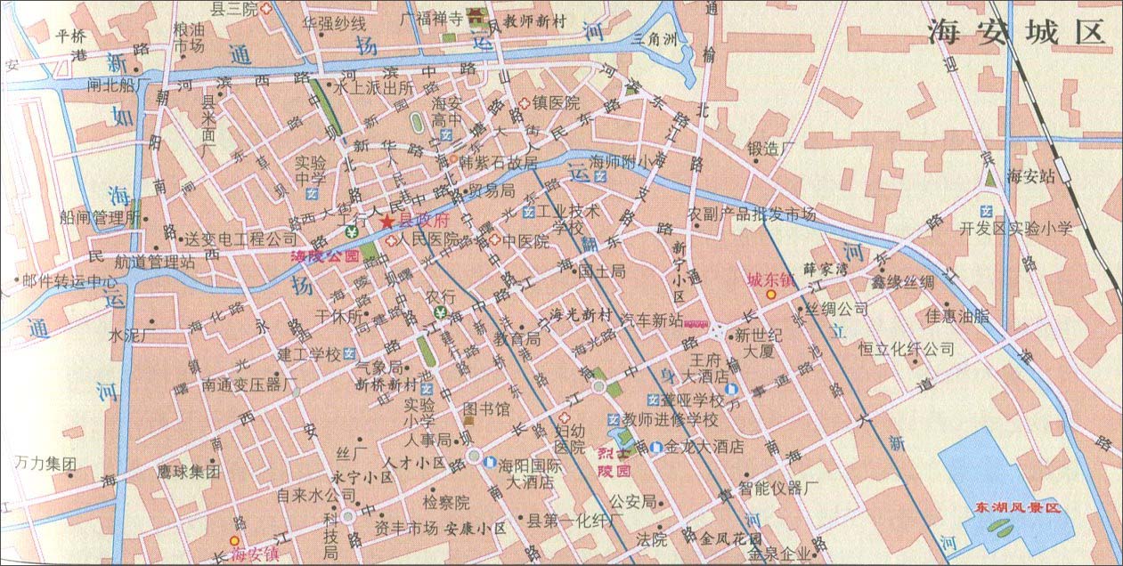 中国地图 江苏 南通市 >> 海安城区地图    图片