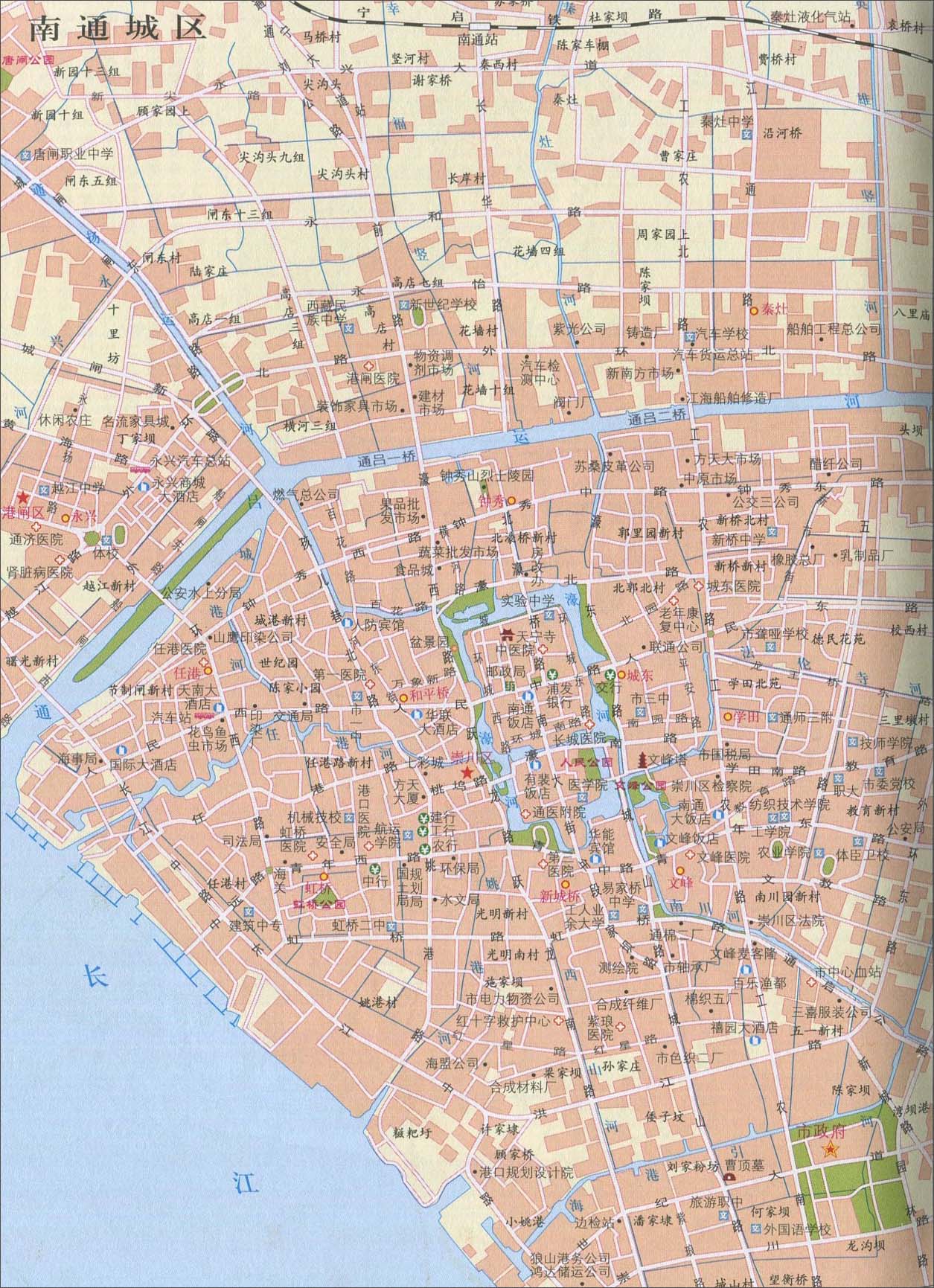 南通城区地图_南通市地图查询图片