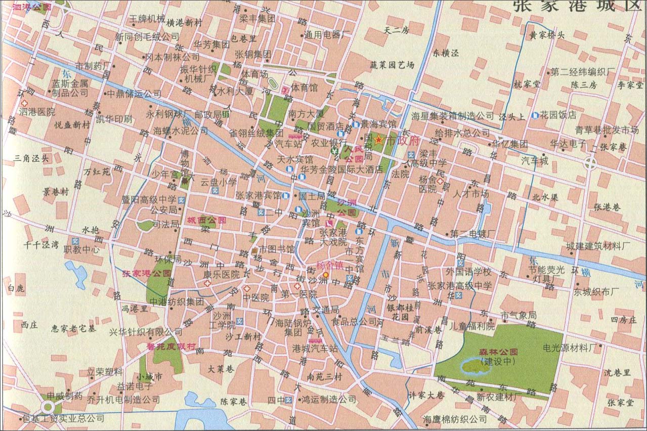 张家港城区地图最新版(高清大图)