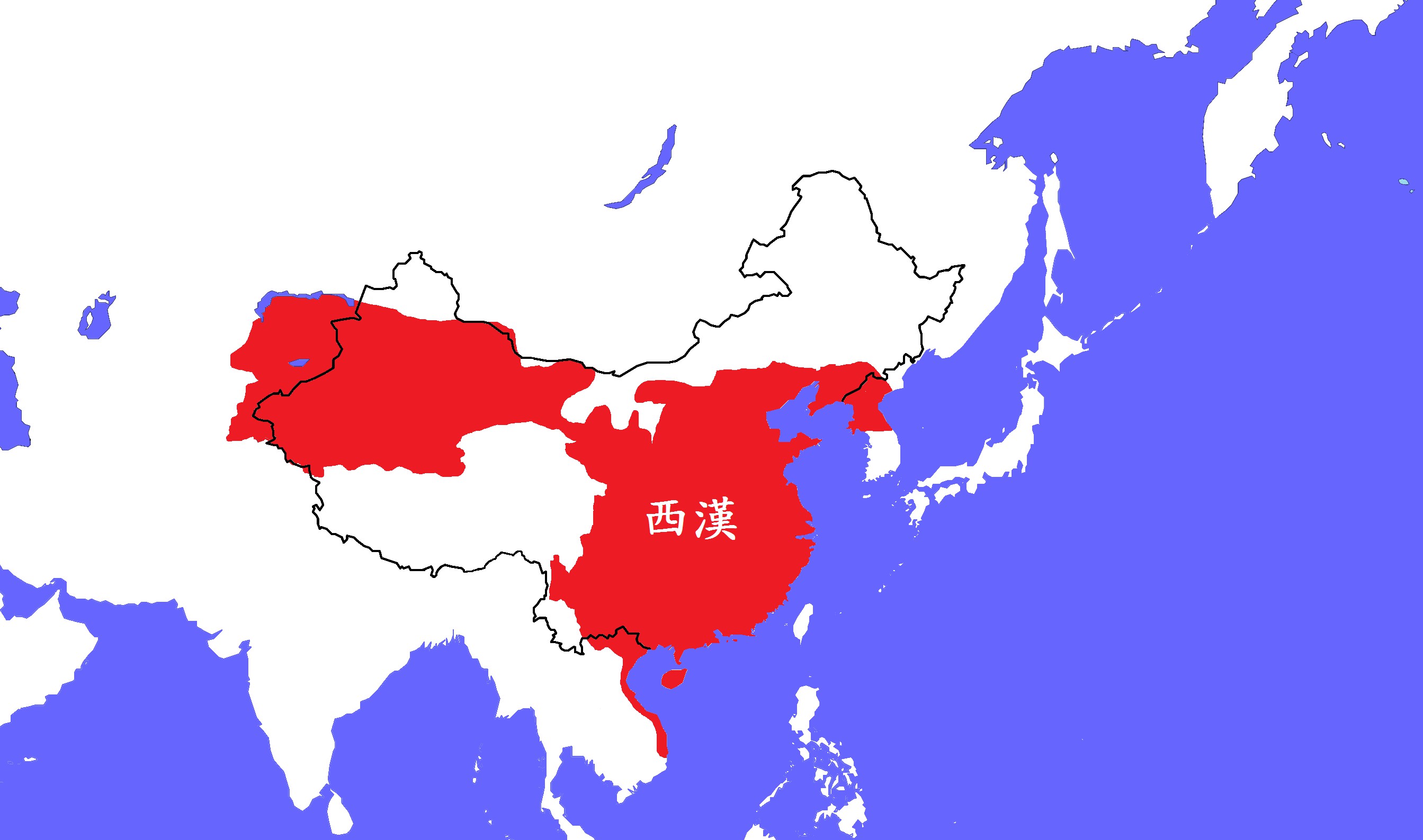 公元前206年-西汉最大疆域_中国疆域地图查询