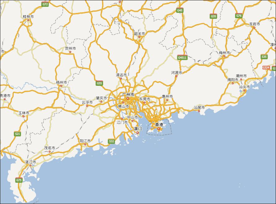 广东地图(天地图) | 广东 | 下一幅地图: 广东省卫星地图 查看图片
