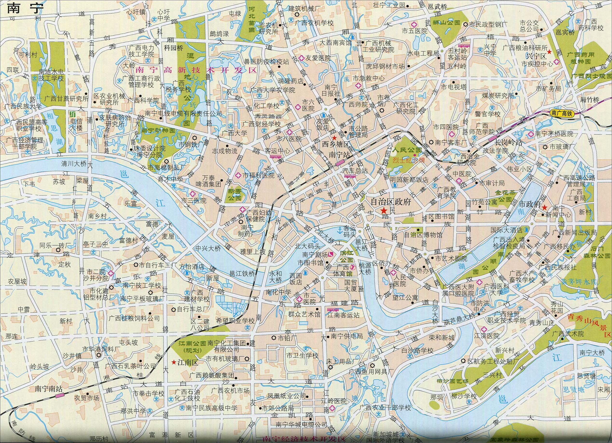 中国地图 广西 南宁市 >> 南宁地图地形版图片