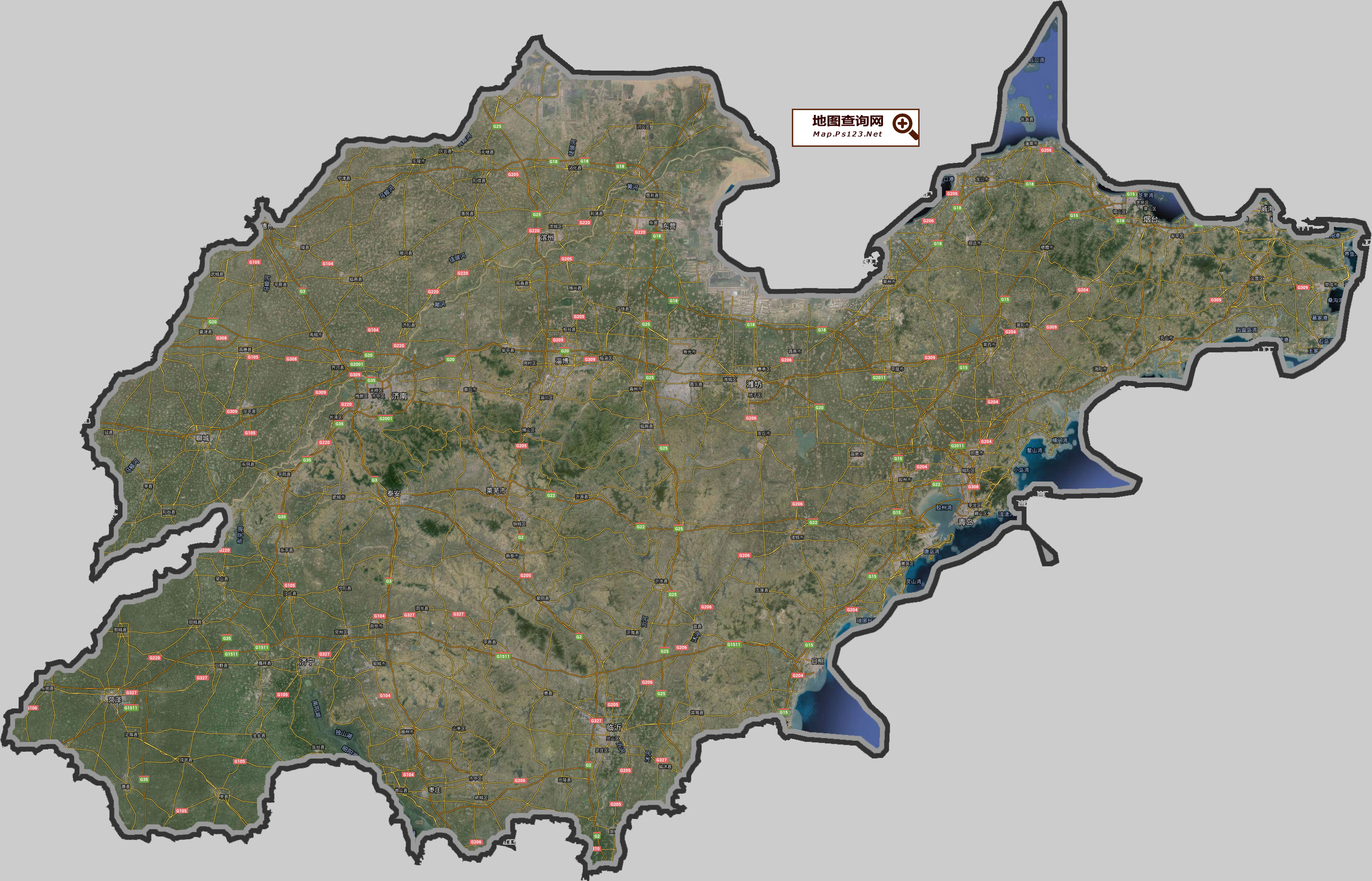 山东省谷歌地图(9级)