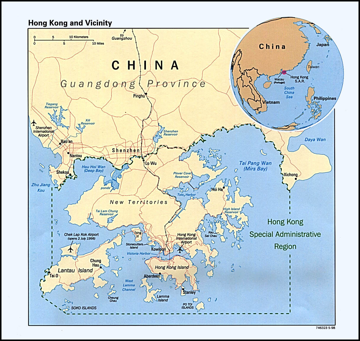 香港英文地图
