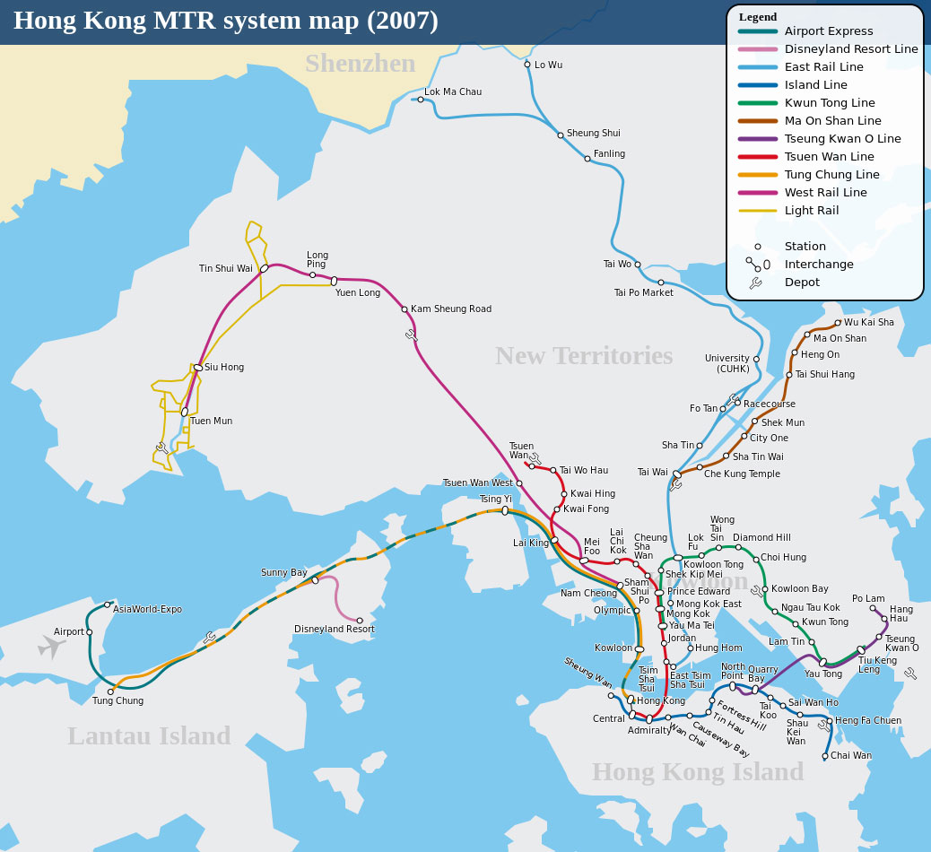 香港交通地图英文版
