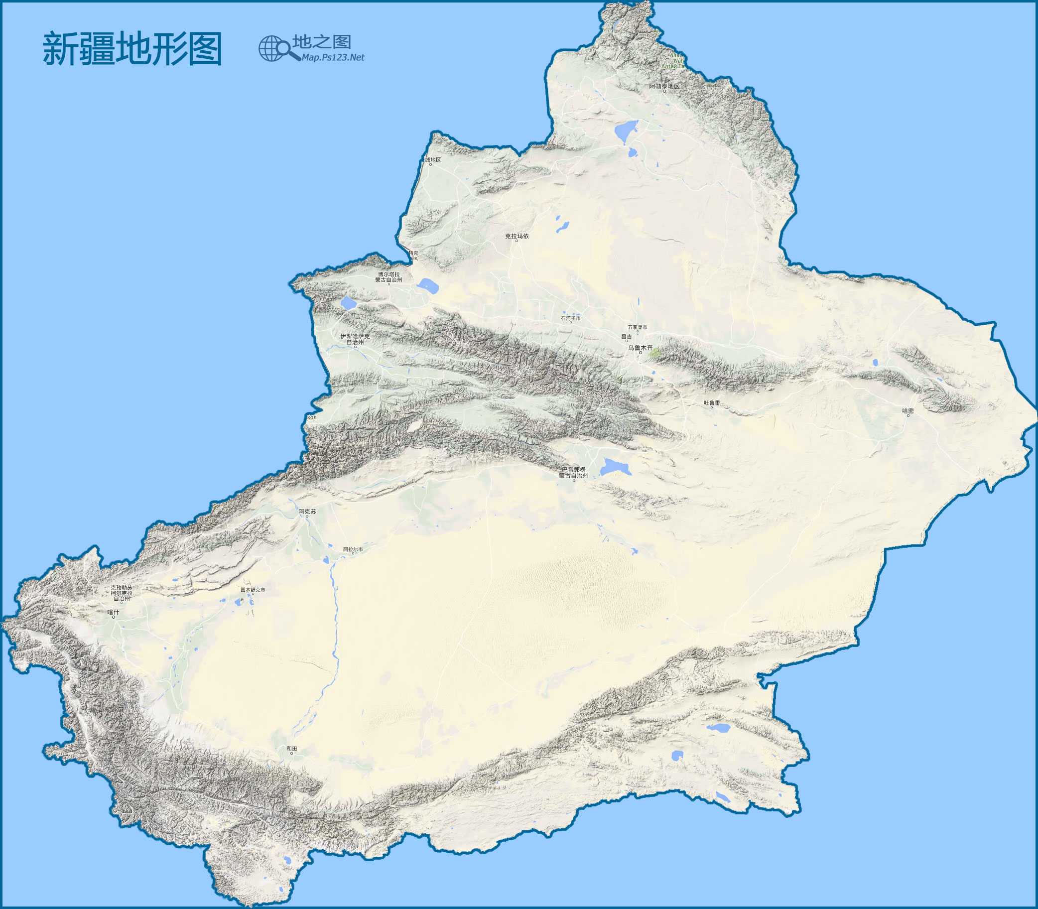 新疆地形图高清