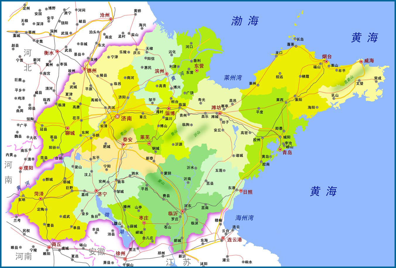 山东政区地图图片