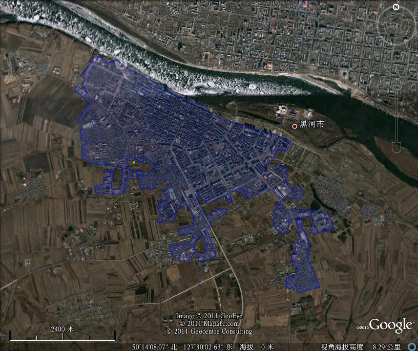 黑河市建成区面积11.4平方公里_黑河市地图查