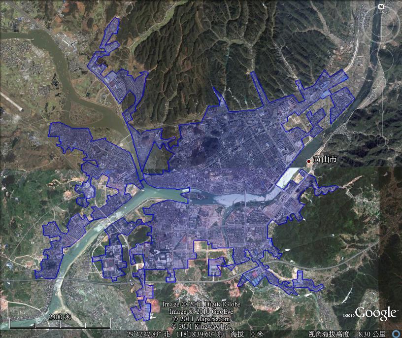黄山市建成区面积17.5平方公里_黄山市地图查
