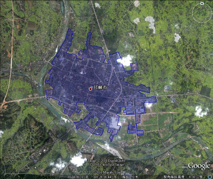 邛崃市建成区面积116平方公里