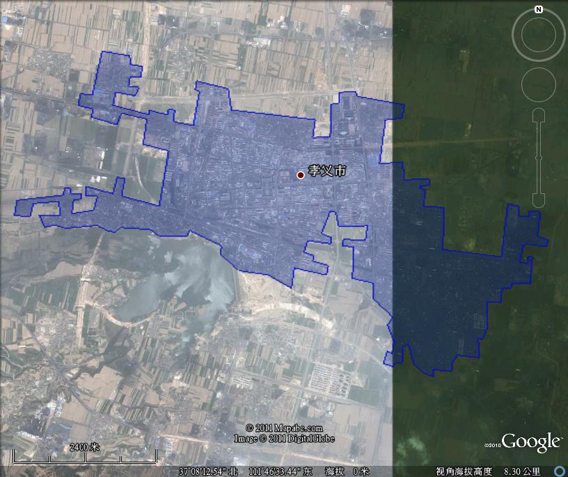 孝义市建成区面积16.3平方公里_吕梁市地图查询图片