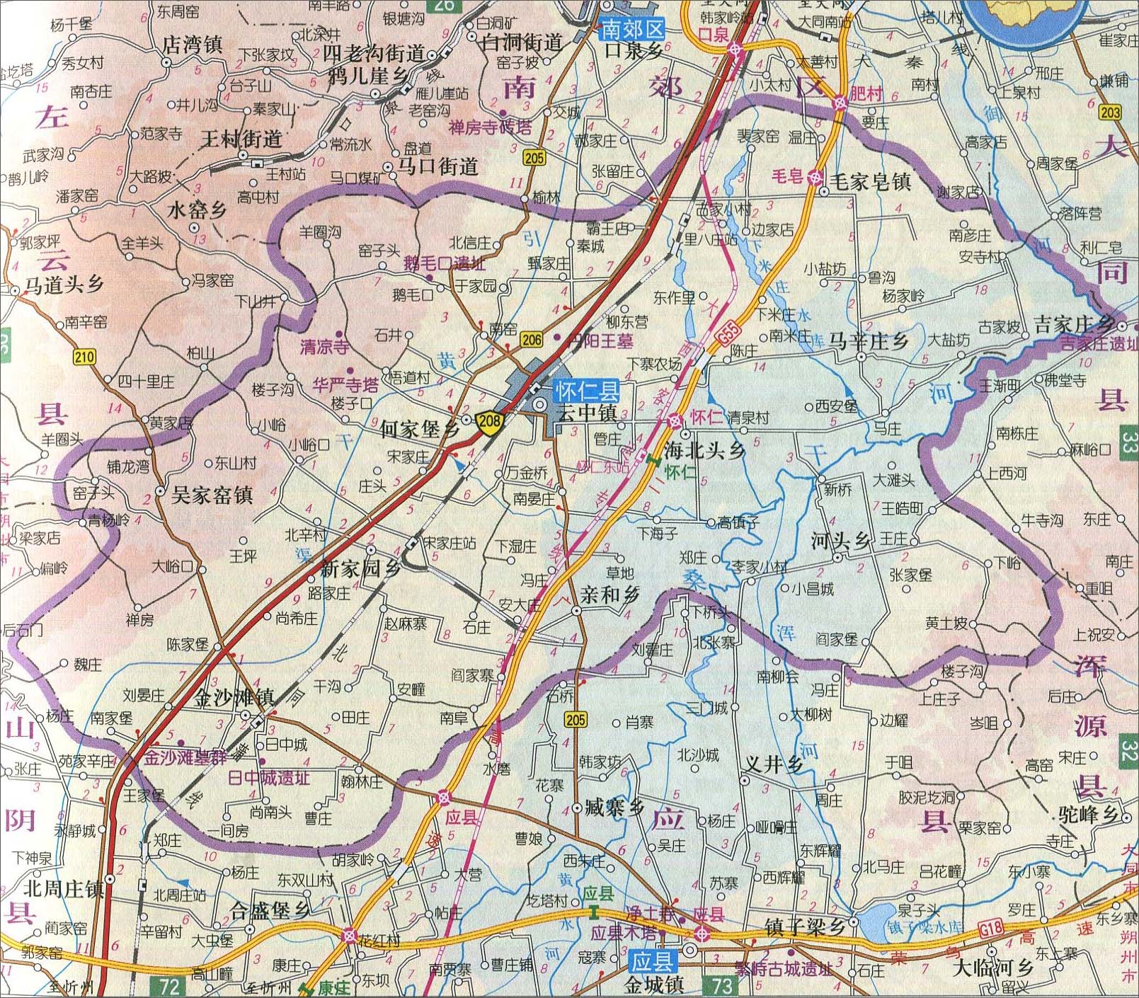 怀仁县地图_朔州市地图查询图片