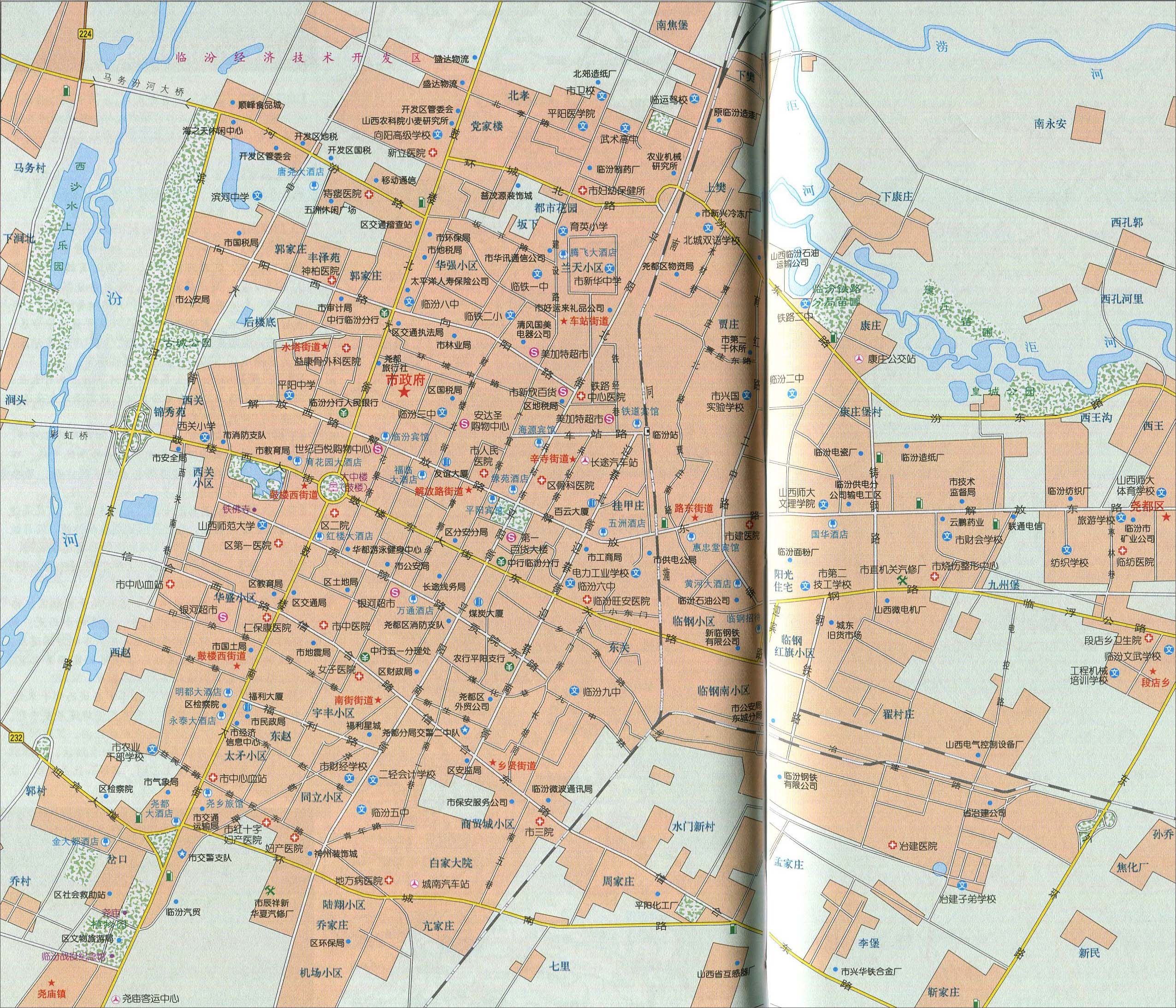 临汾城区地图_临汾市地图查询