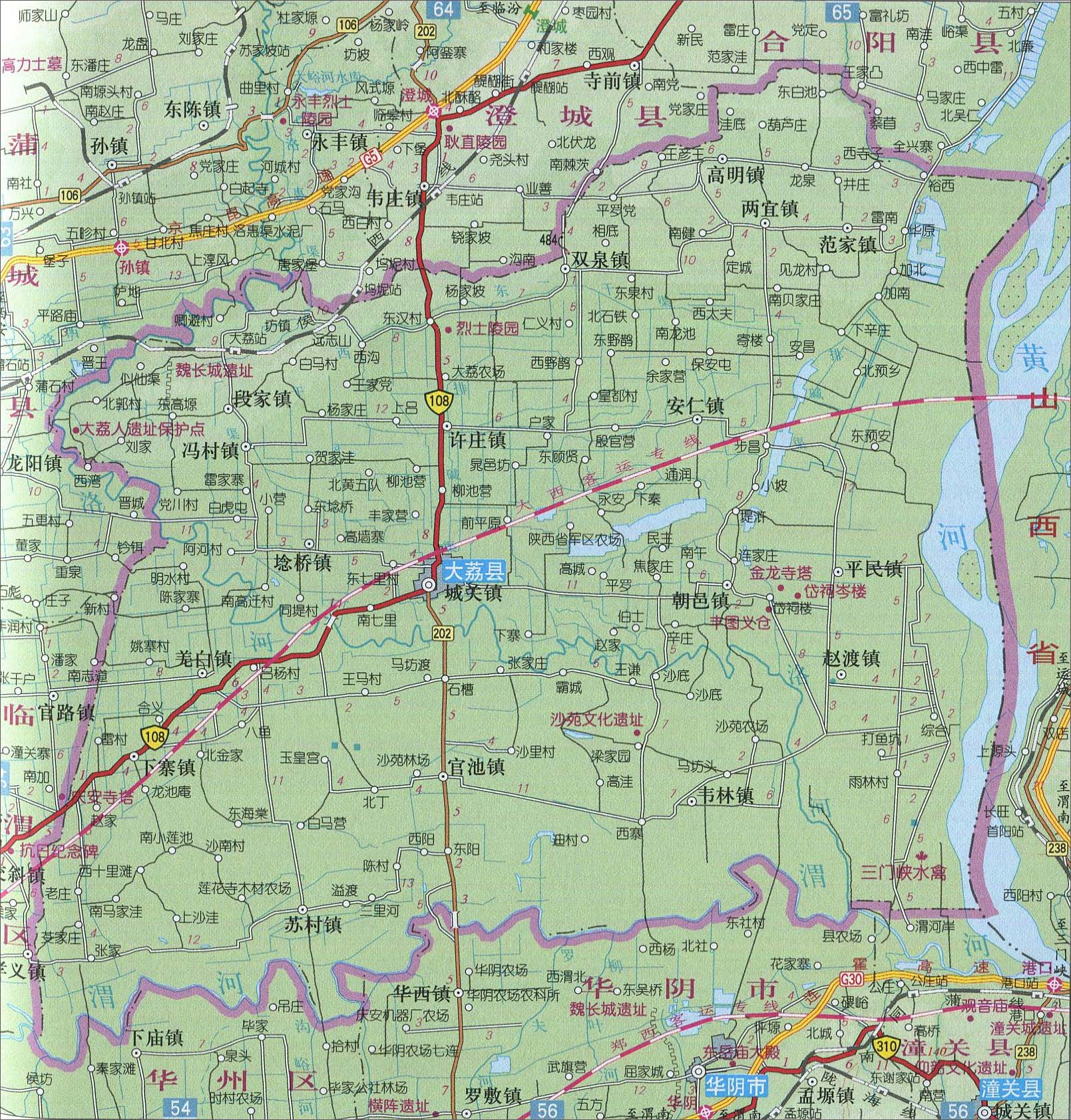 大荔县地图图片